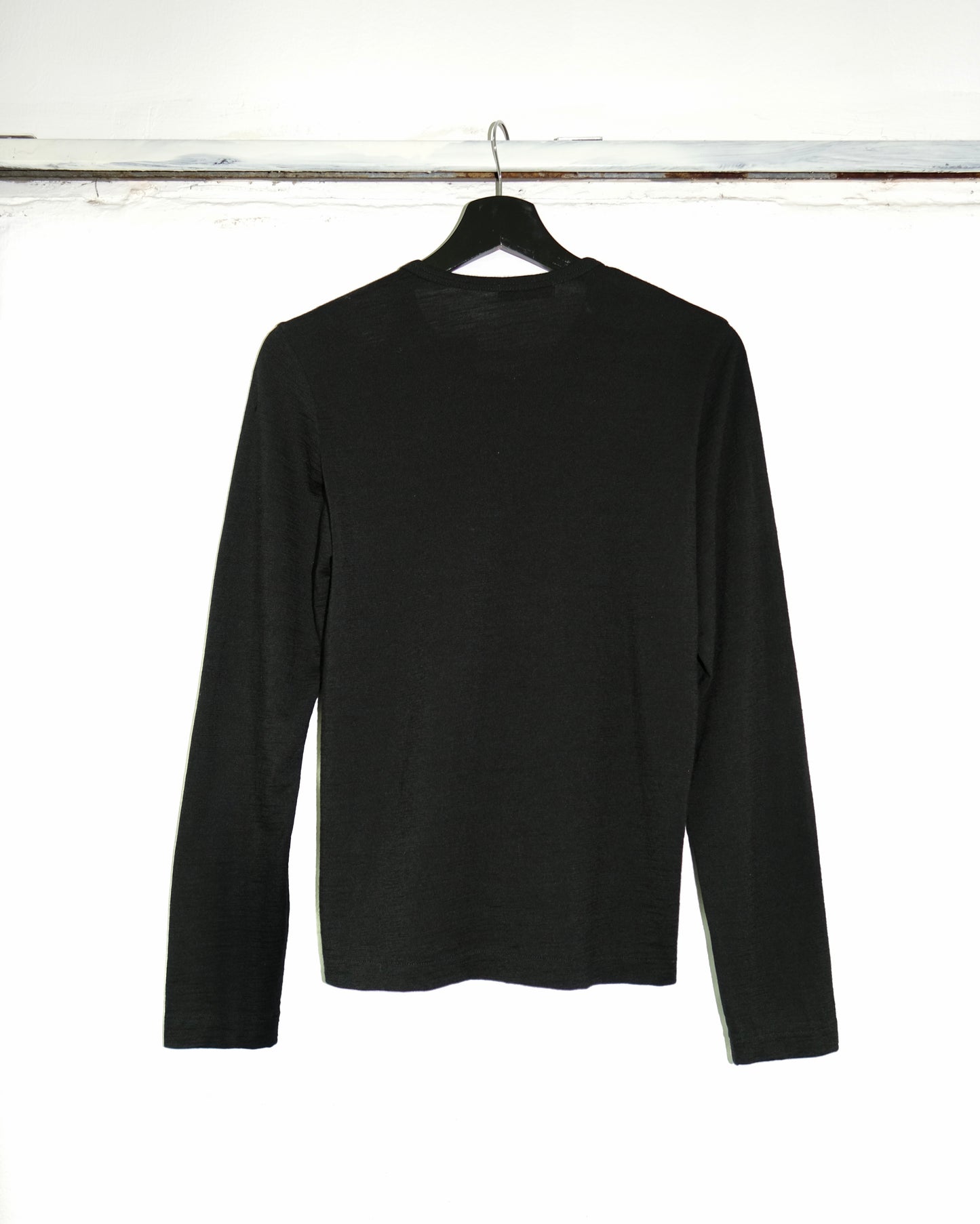 1990s tricot COMME des GARÇONS ASYMMETRY HEM RUFFLE WOOL LONG SLEEVE