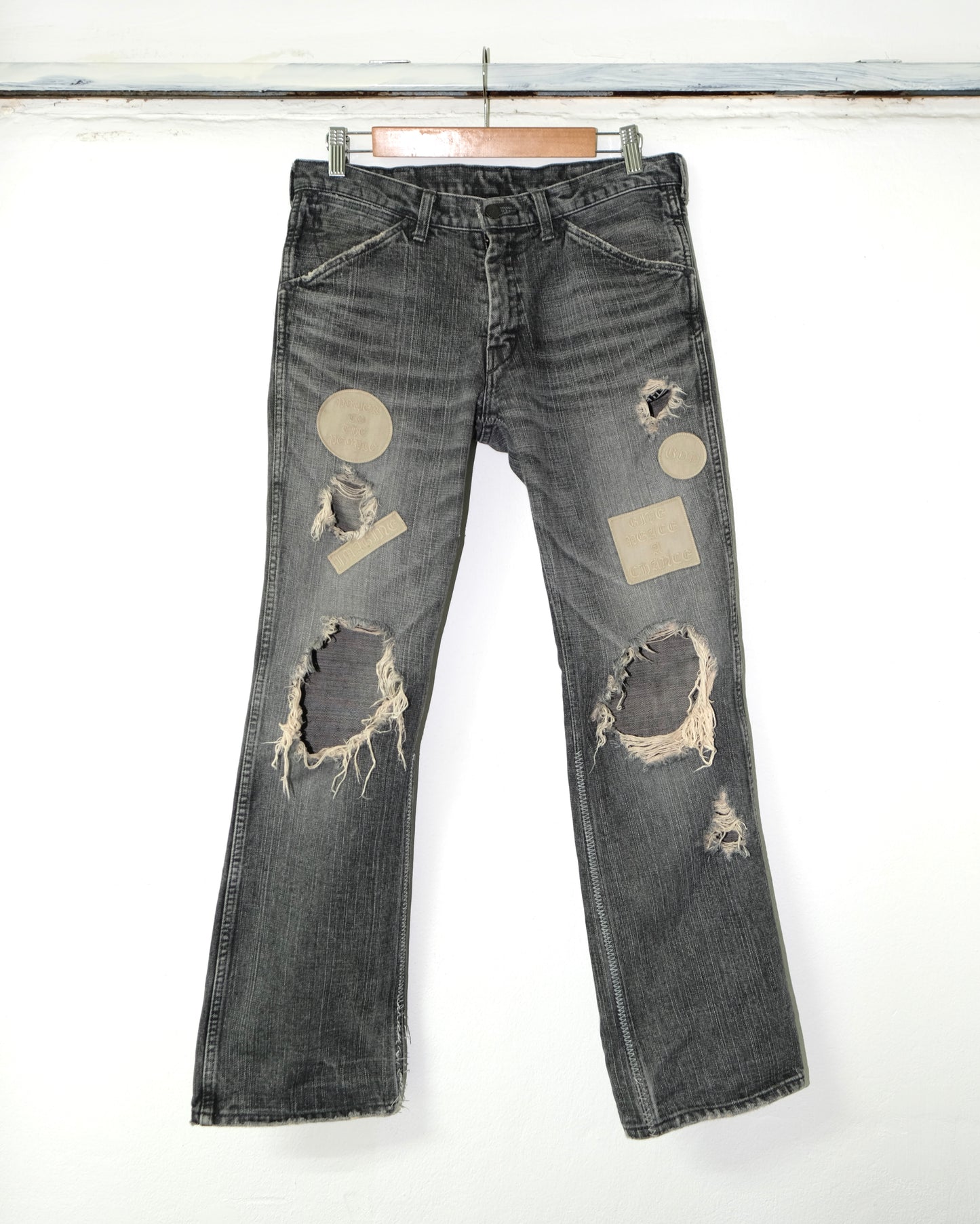 Number (N)ine AW04 GIVE PEACE A CHANCE PATCH DENIM