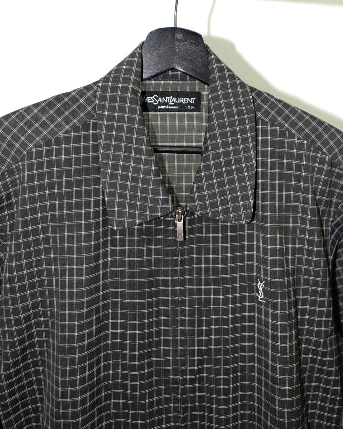 YVES SAINT LAURENT POUR HOMME BLACK GRID PLAID JACKET