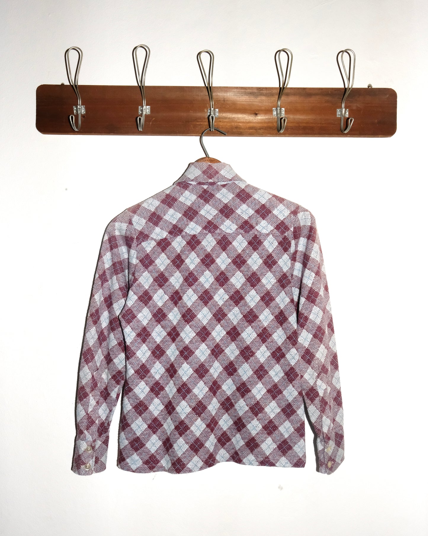70s ENRO KNIT FLANNEL BUTTON UP SHIRT