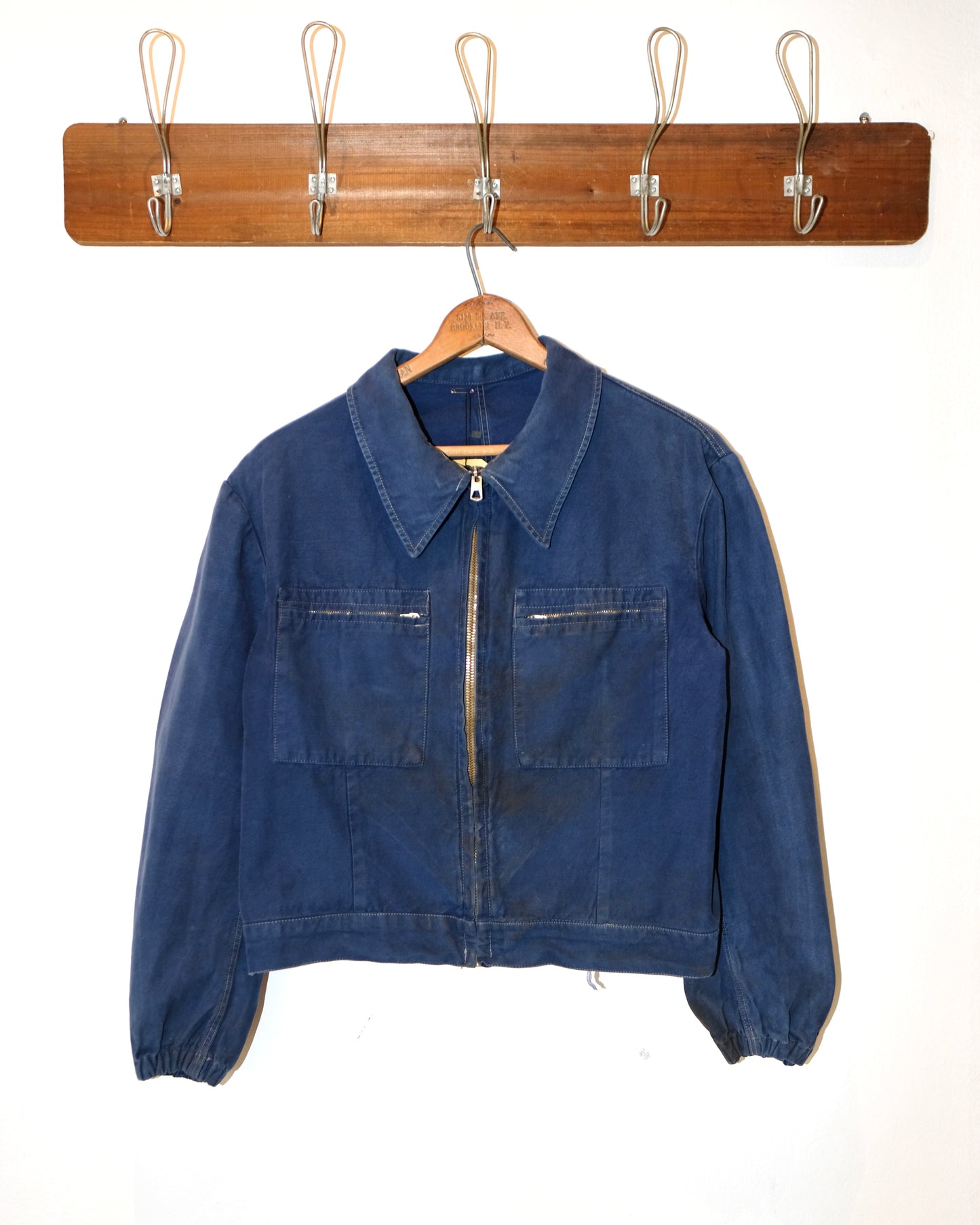 60s FRENCH WORK TWO POCKET ZIP-UP JACKET
