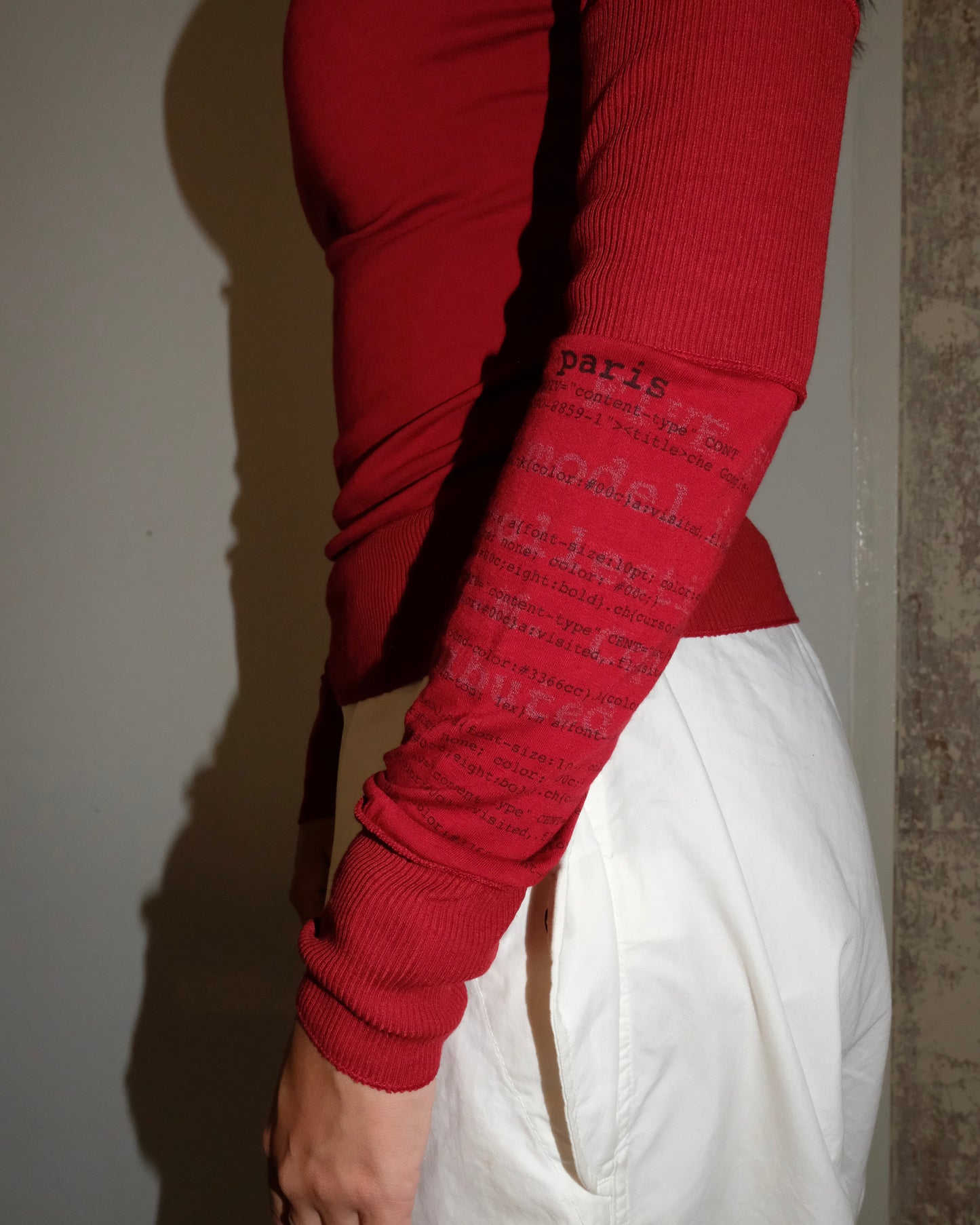 COP COPINE LONG SLEEVE RED TOP