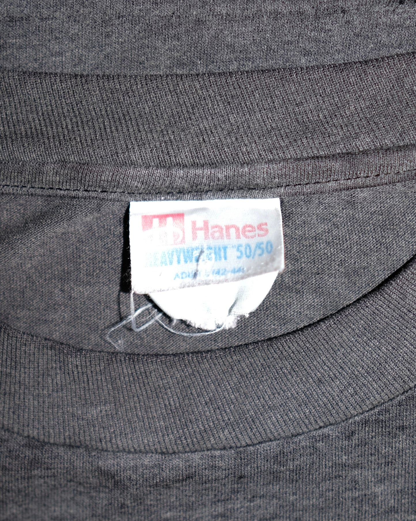 90s HANES HEAVYWEIGHT 50/50 DARK GREY TEE