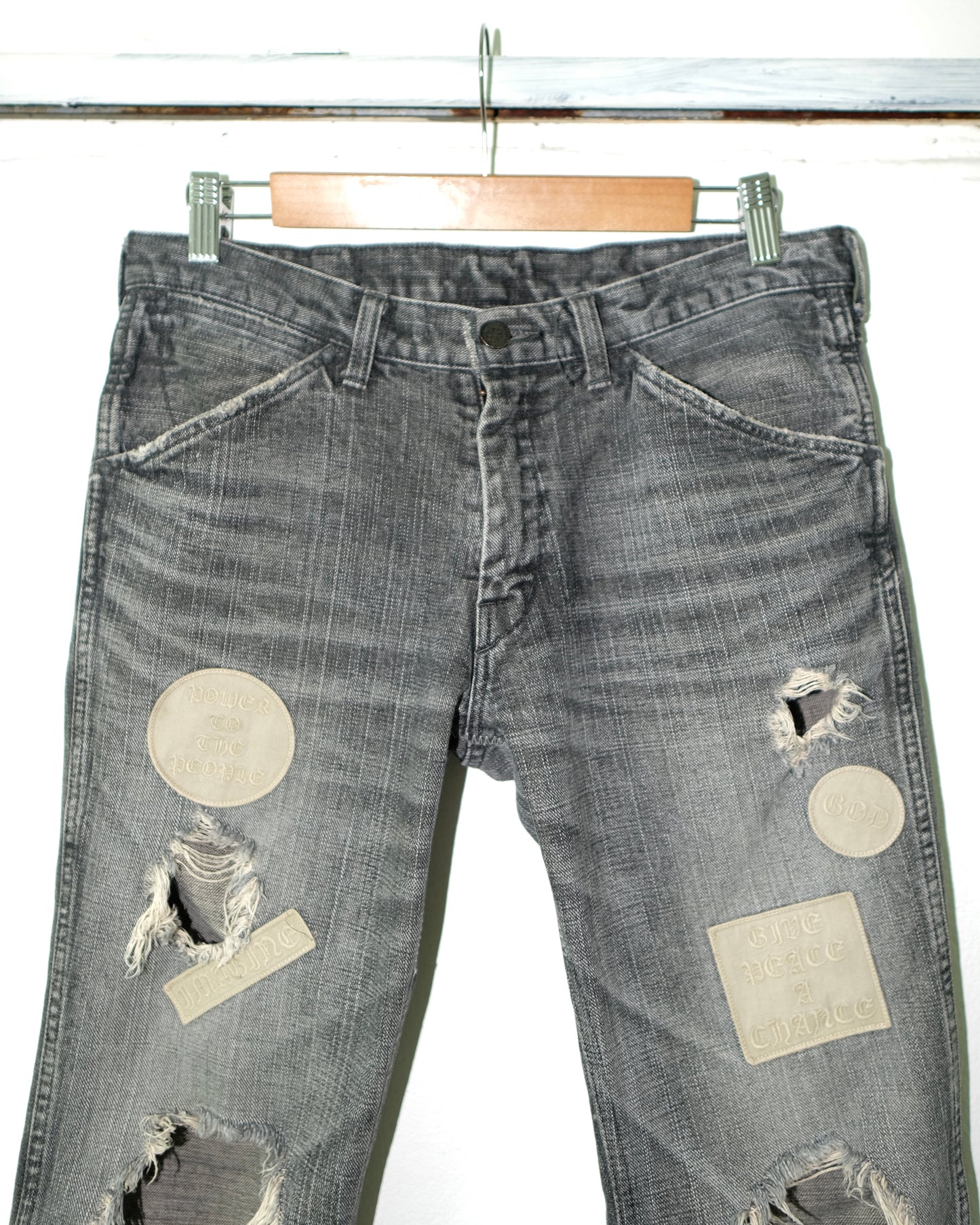 Number (N)ine AW04 GIVE PEACE A CHANCE PATCH DENIM