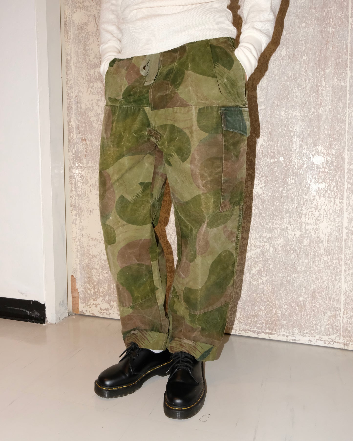 50s Belgium Brush Stroke Camo Drawstring Pants