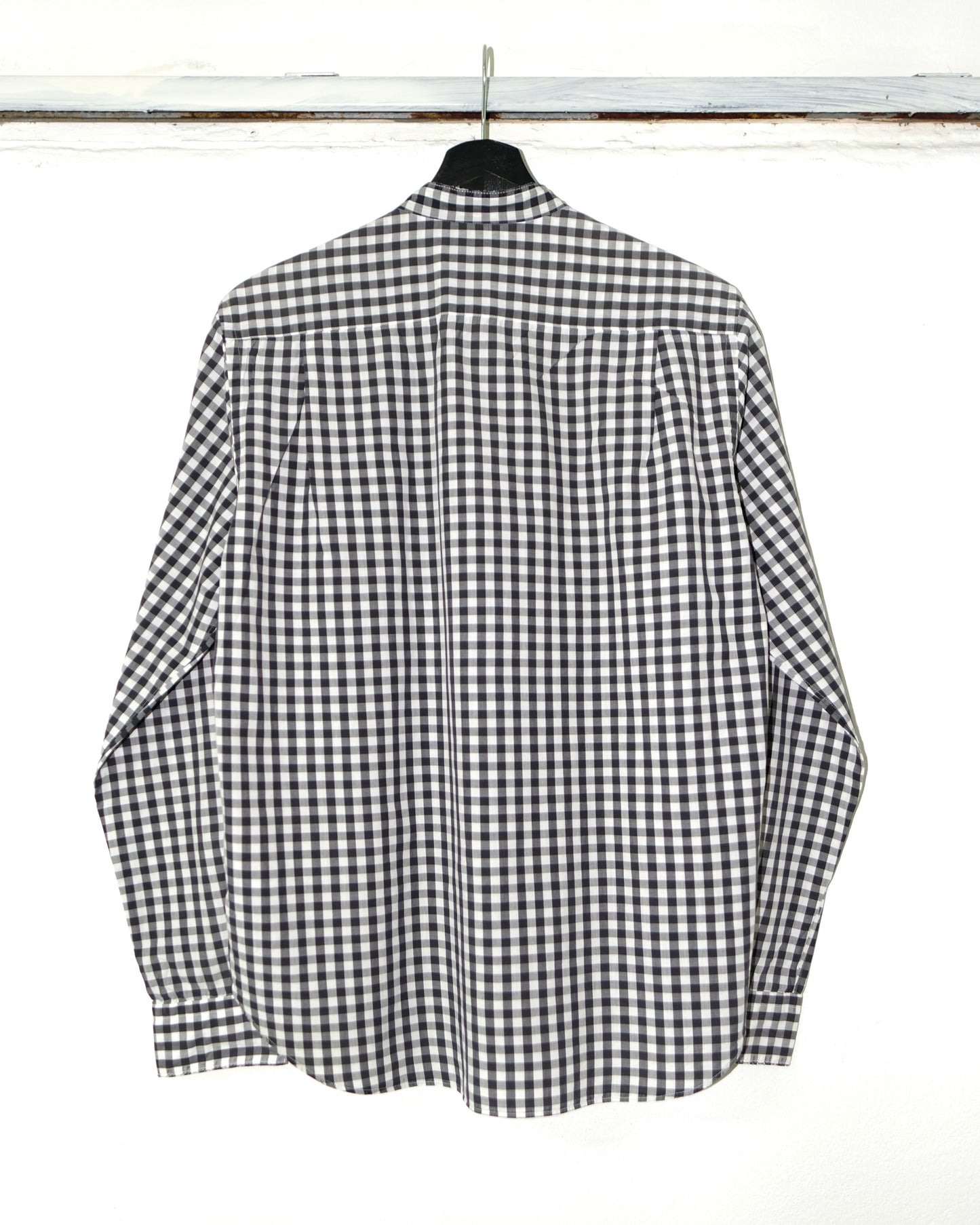 Comme des Garçons HOMME AD2005 CHECKED PATCHWORK MANDARIN COLLAR SHIRT