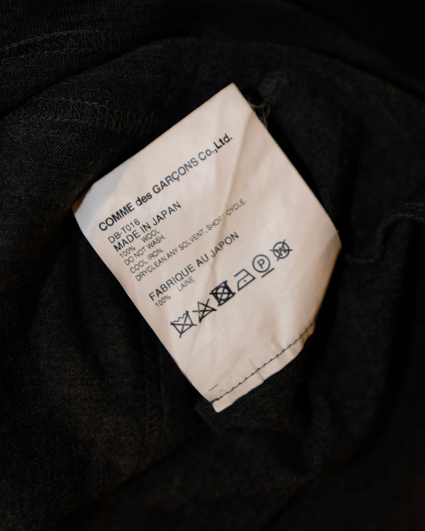 Comme des Garçons HOMME DEUX AD2018 DECONSTRUCTED WOOL LONG SLEEVE