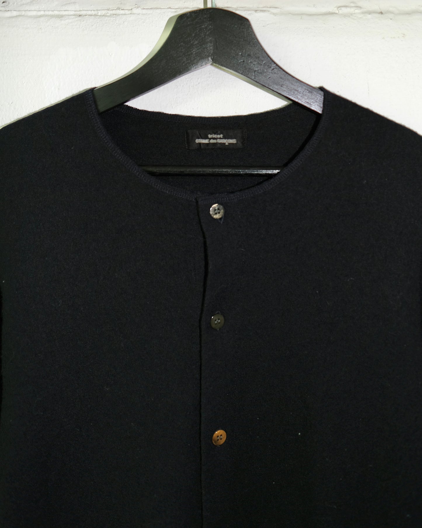 1990s tricot COMME des GARCONS HEM LACE WOOL CARDIGAN