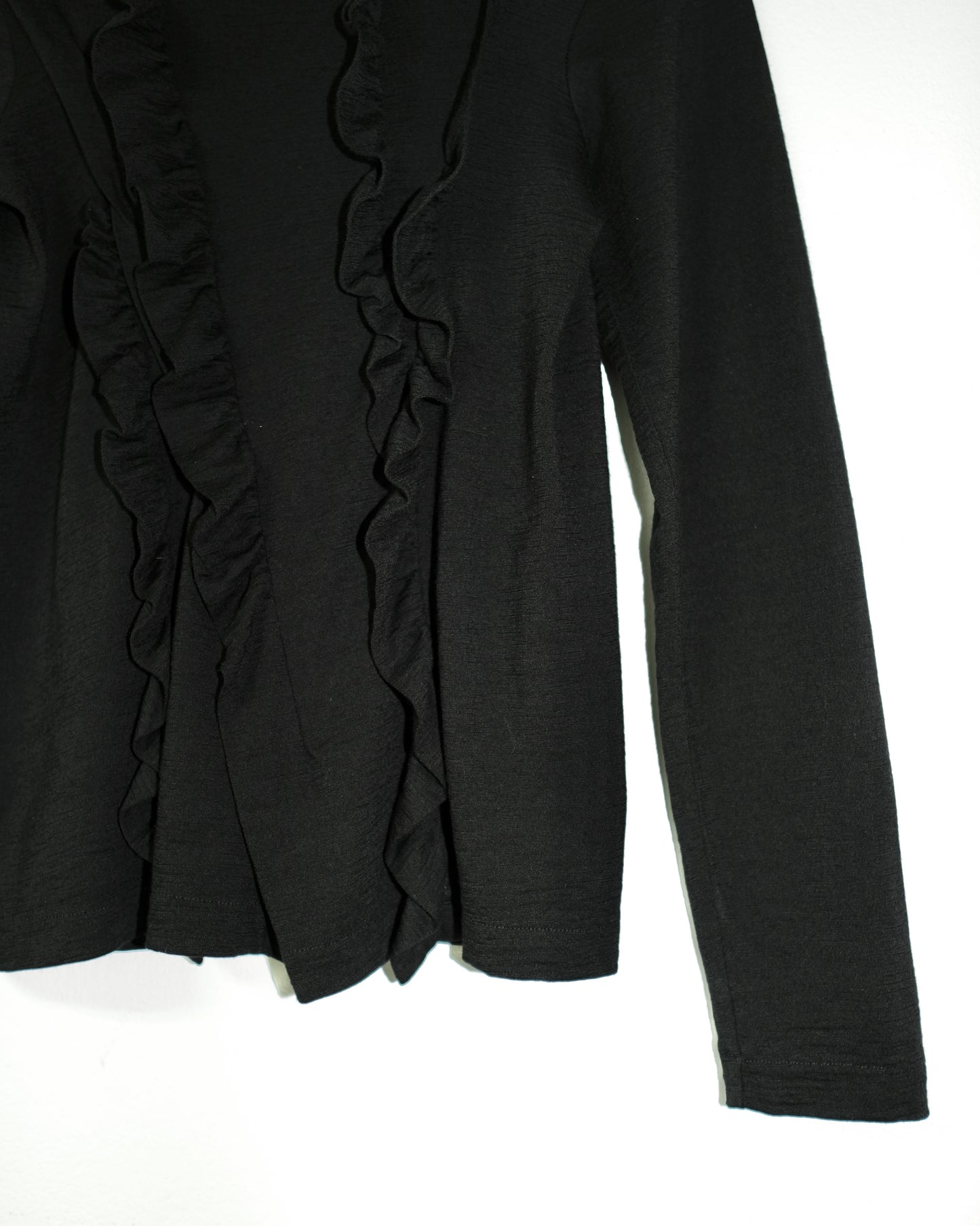 1990s tricot COMME des GARÇONS ASYMMETRY HEM RUFFLE WOOL LONG SLEEVE