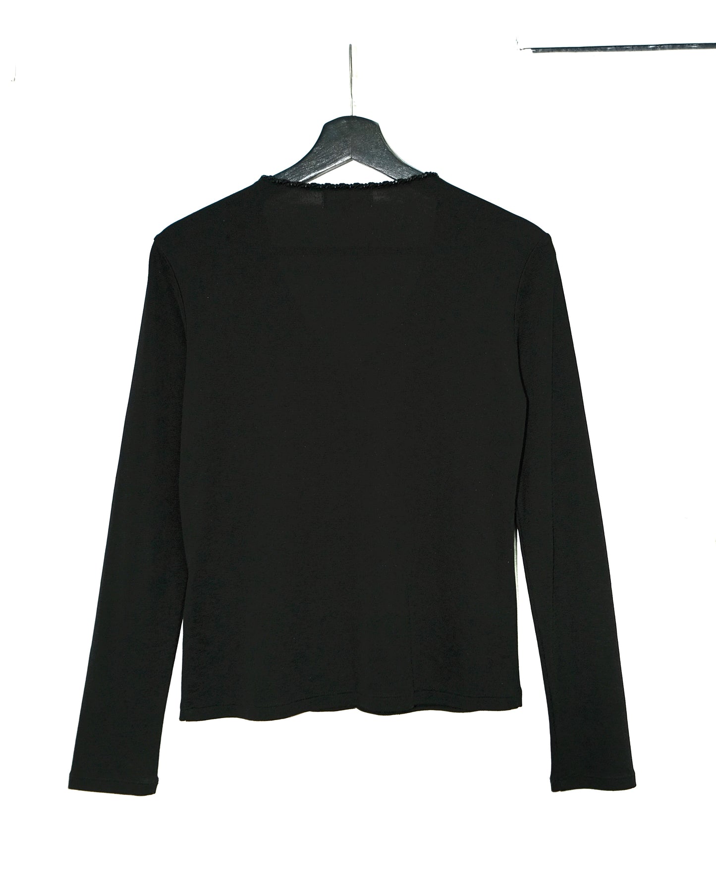 COURREGES BLACK SEQUIN EMBROIDERY CARDIGAN