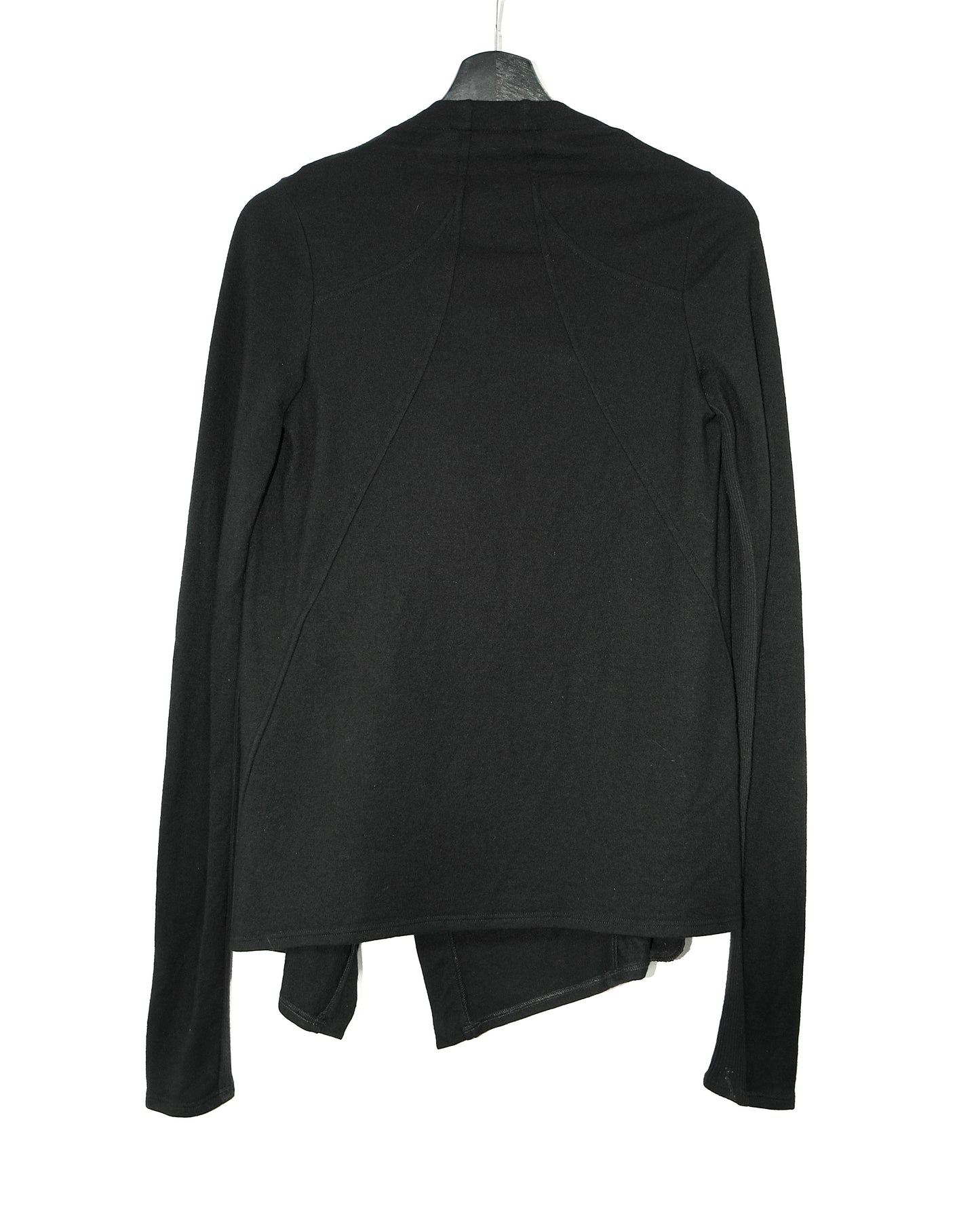 HELMUT LANG WOOL BLACK ASYMMETRIC TRANFORMER CARDIGAN