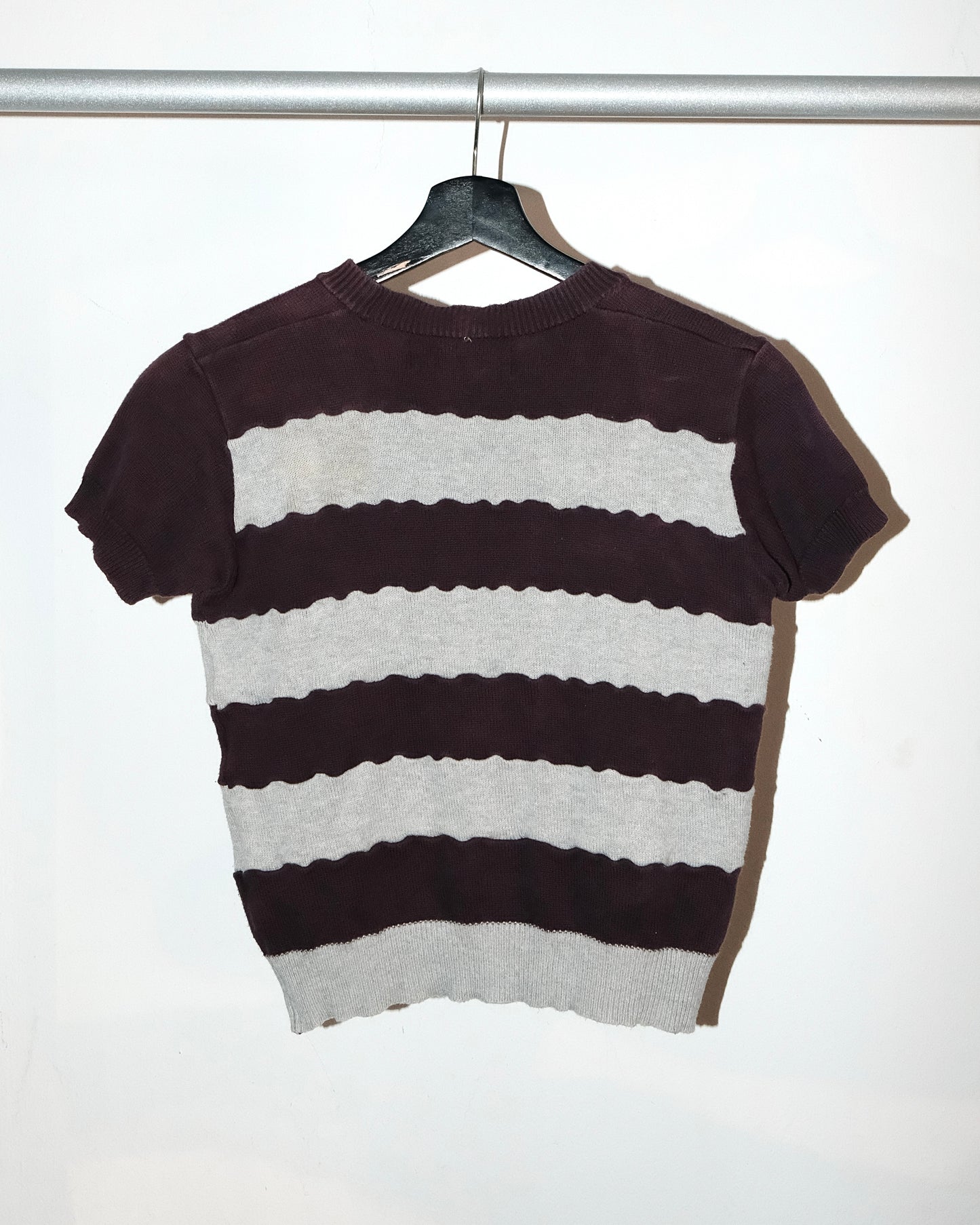 COMME des GARCONS AD1996 KNIT STRIPED PATCHES TEE