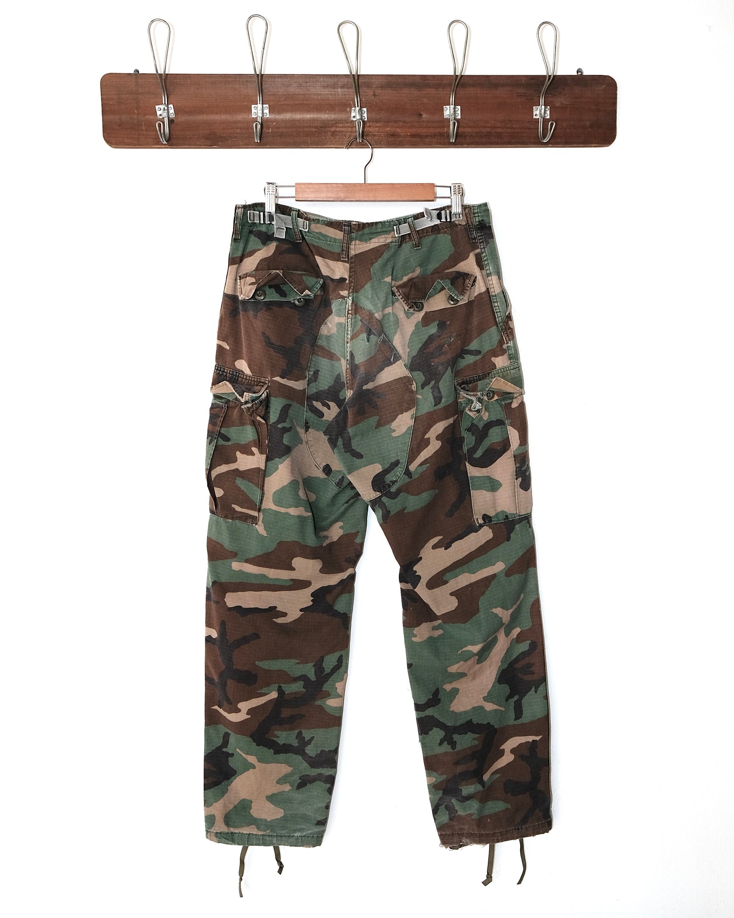 80s WOODLAND CAMO RIP-STOP TROUSER