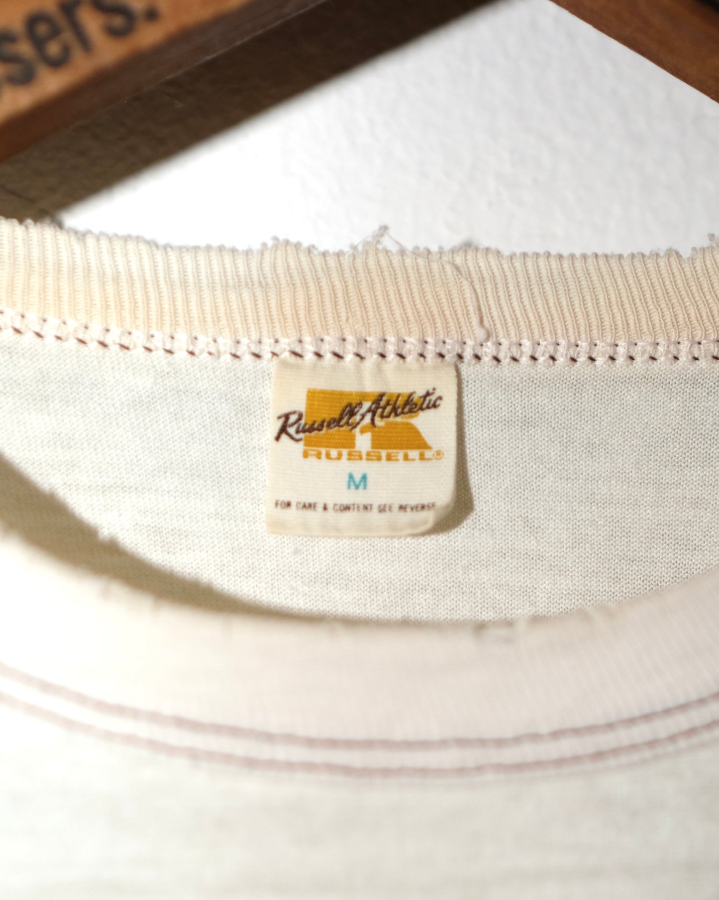 70s RUSSELL IVORY BLANK TEE