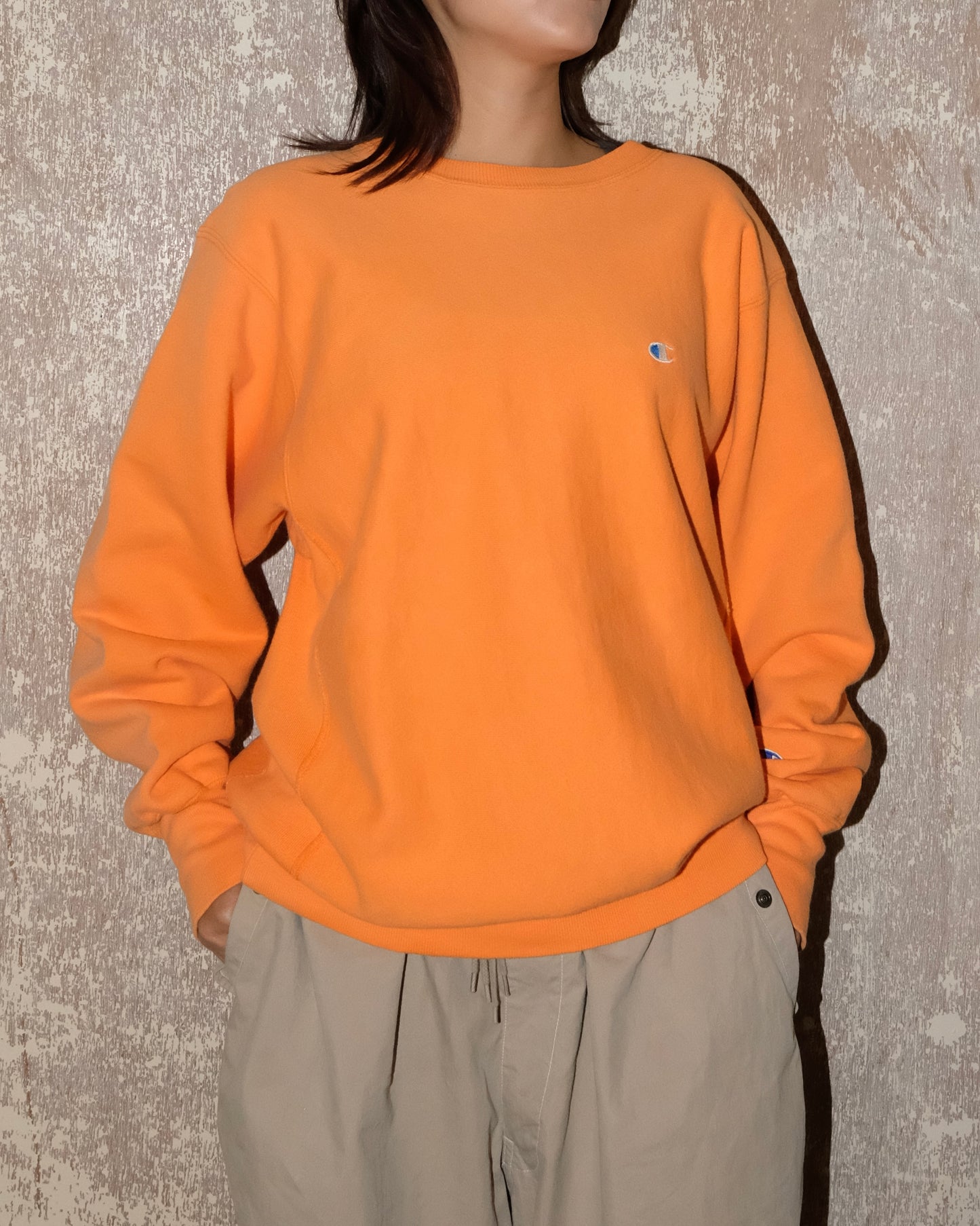 90s CHAMPION REVERSE WEAVE FADED ORANGE SWEATSHIRT