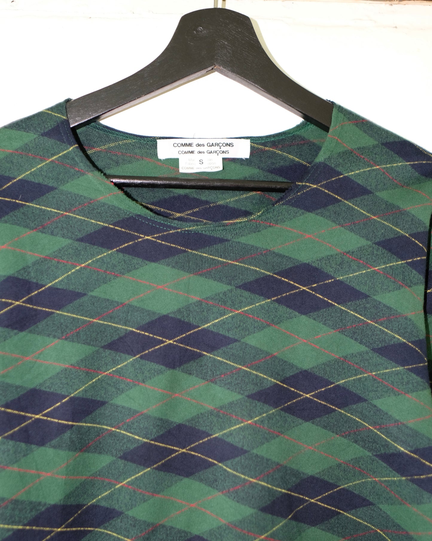 Comme Des Garçons AD2010 GREEN TARTAN KNIT COTTON