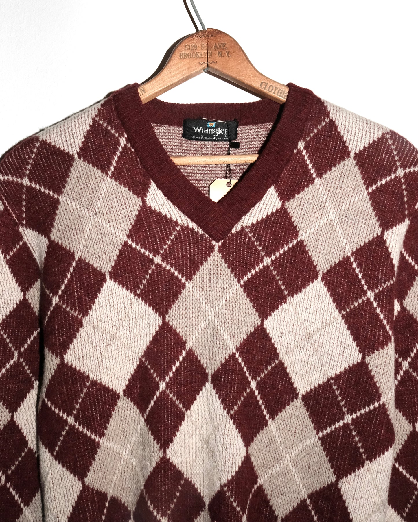90s WRANGLER V NECK KNIT PULL OVER SWEATSHIRT