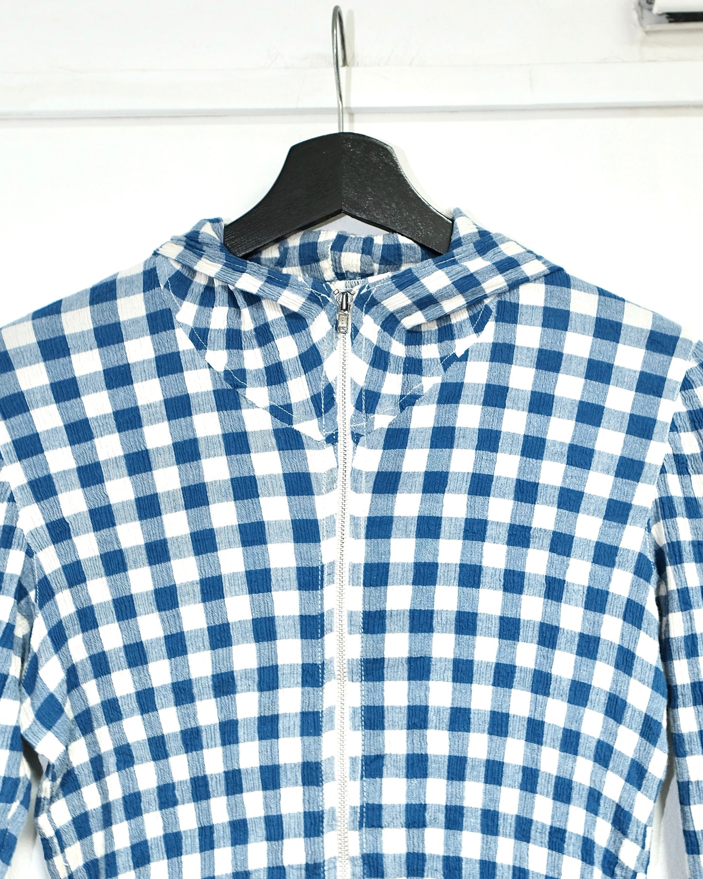 TSUMORI CHISATO PLAID PLEATED ZIPPER HODDIE