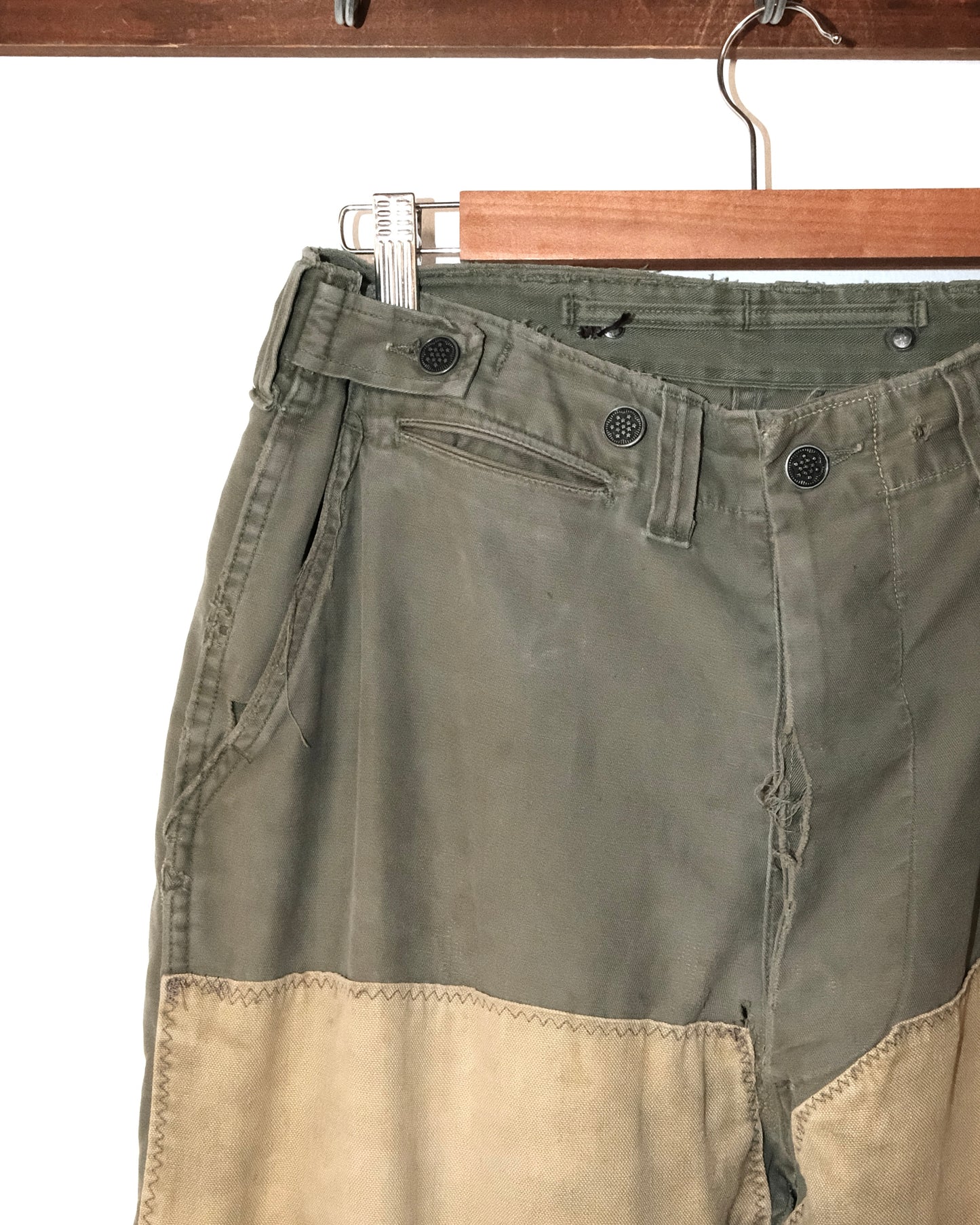 50s MILITARY WITH HUNTING REPAIRS BAKER PANTS