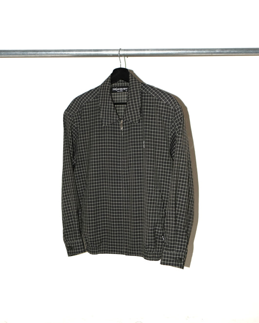 YVES SAINT LAURENT POUR HOMME BLACK GRID PLAID JACKET