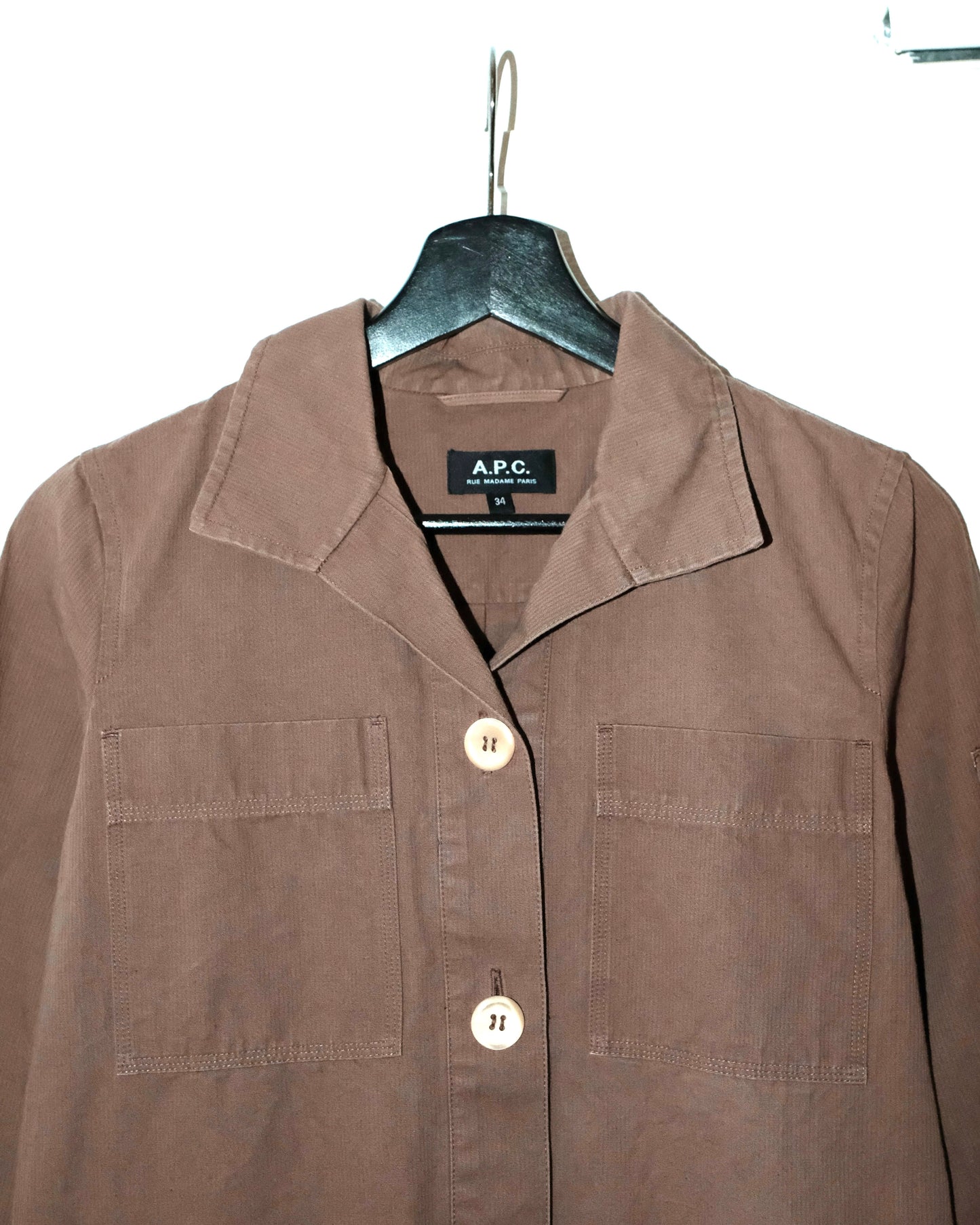 A.P.C. KHAKI COTTON MINIDRESS
