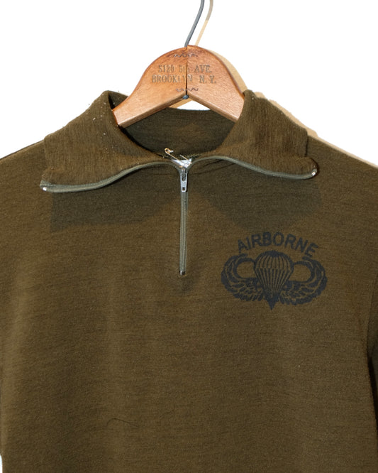 80s U.S. ARMY AIRBORNE QUATER ZIP LONG SLEEVE