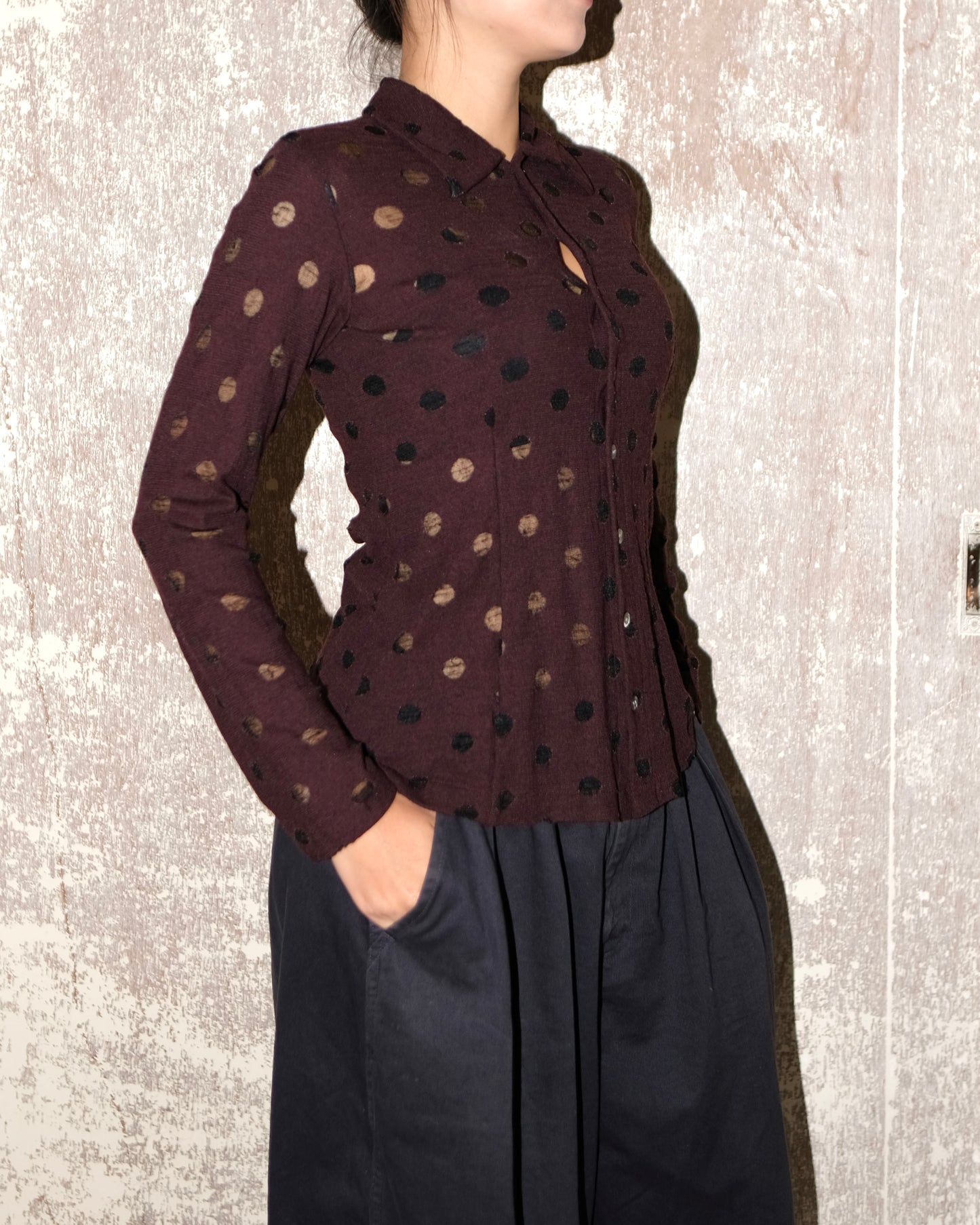 Comme des Garcons tricot AD1996 WOOL POLKADOT CARDIGAN