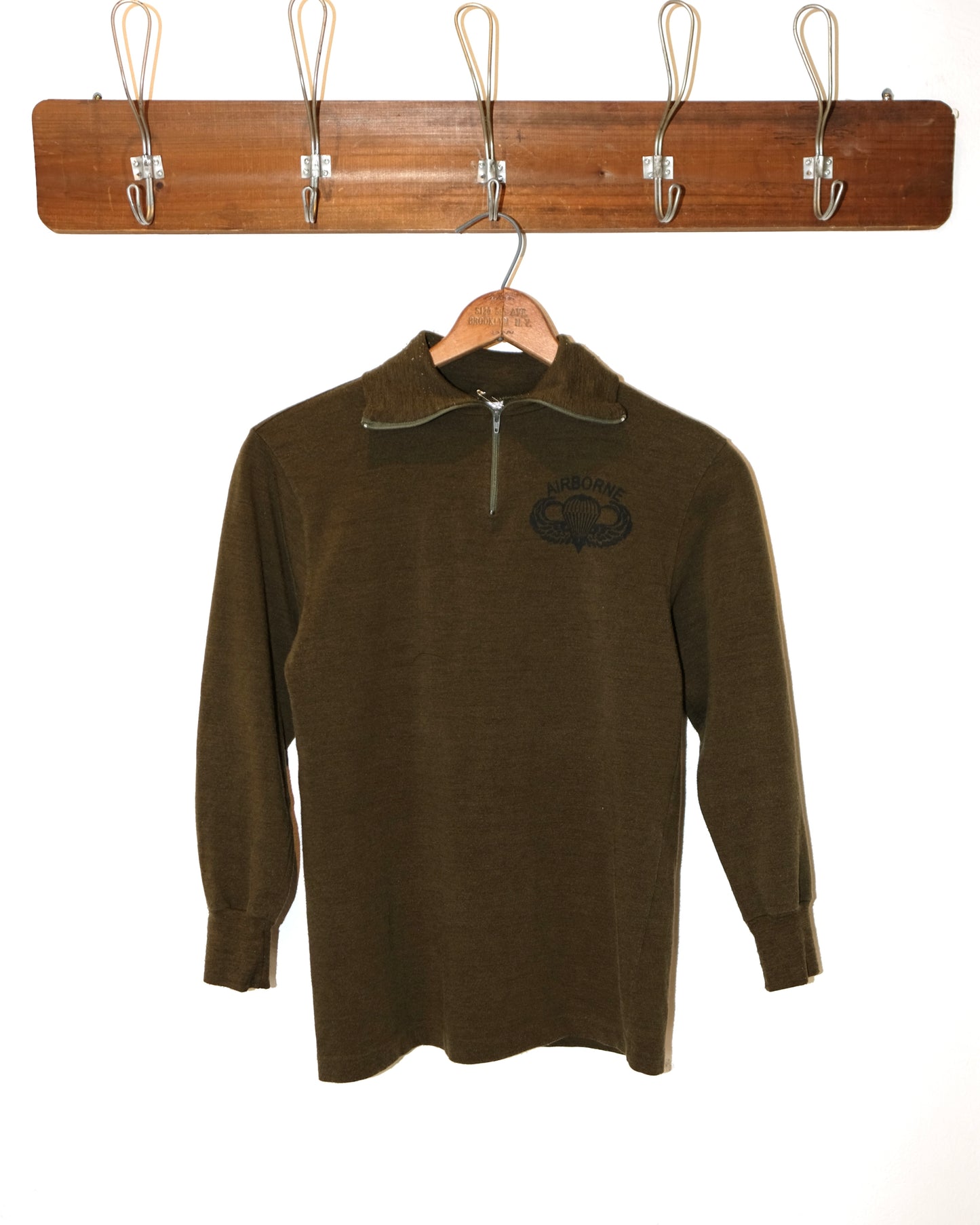 80s U.S. ARMY AIRBORNE QUATER ZIP LONG SLEEVE