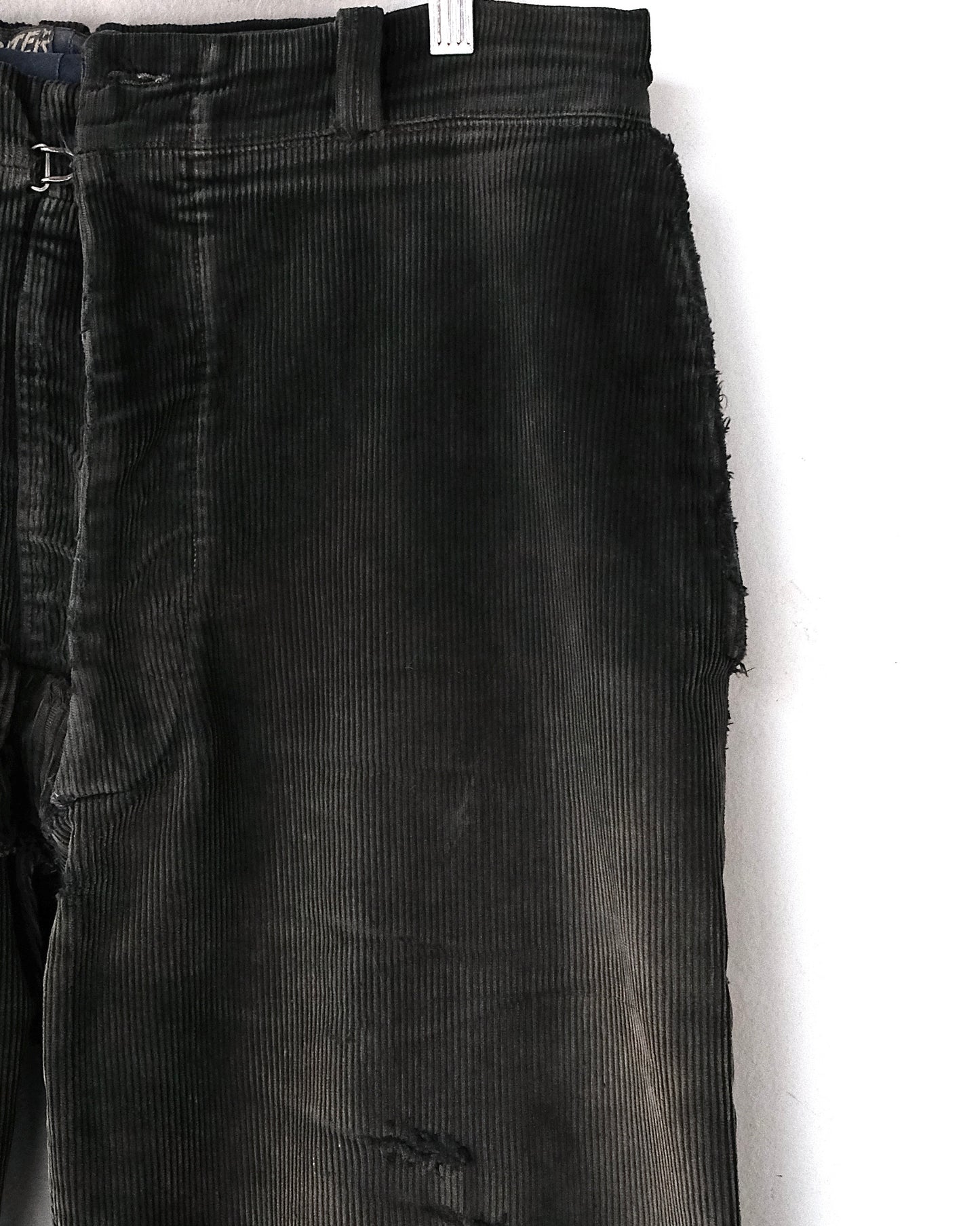 50s FRENCH CORDUROY BLACK FADED & PATCHES PANTS