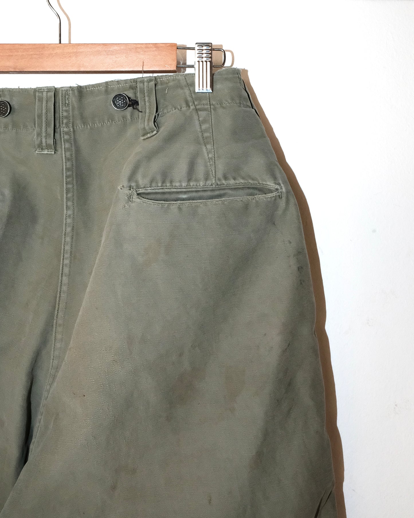 50s MILITARY WITH HUNTING REPAIRS BAKER PANTS