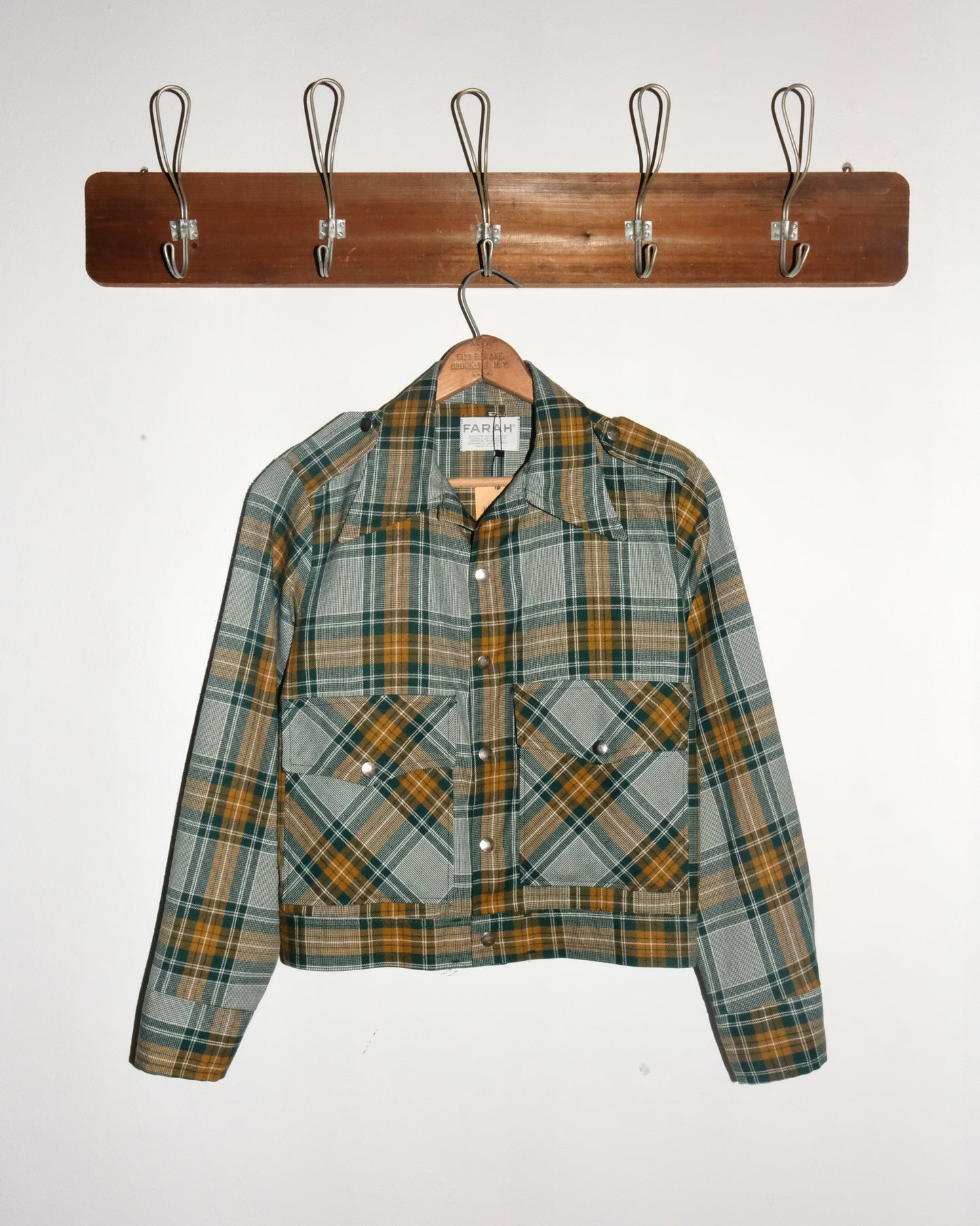 80s FARAH HEAVY FLANNEL BUTTON UP JACKET
