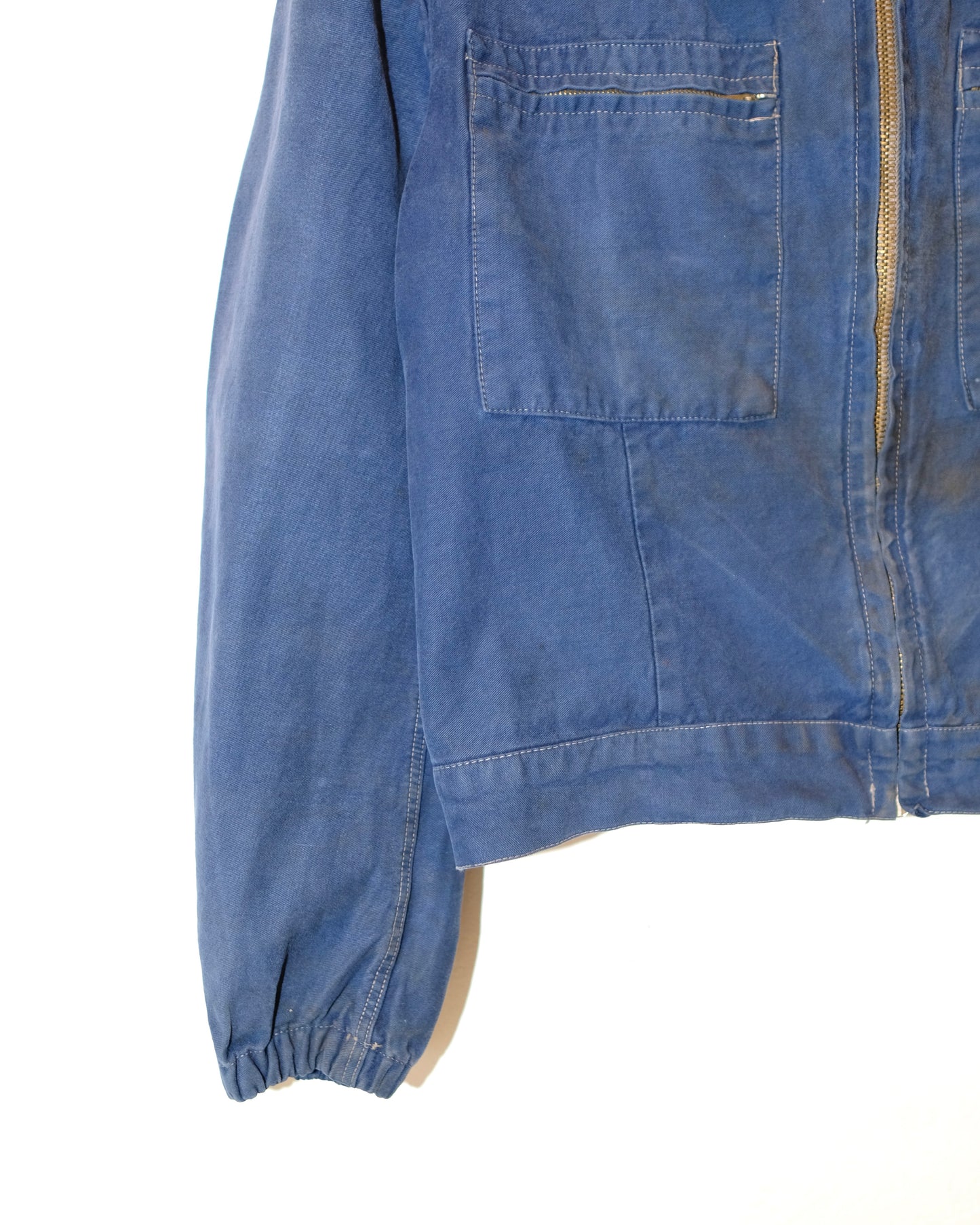 60s FRENCH WORK TWO POCKET ZIP-UP JACKET