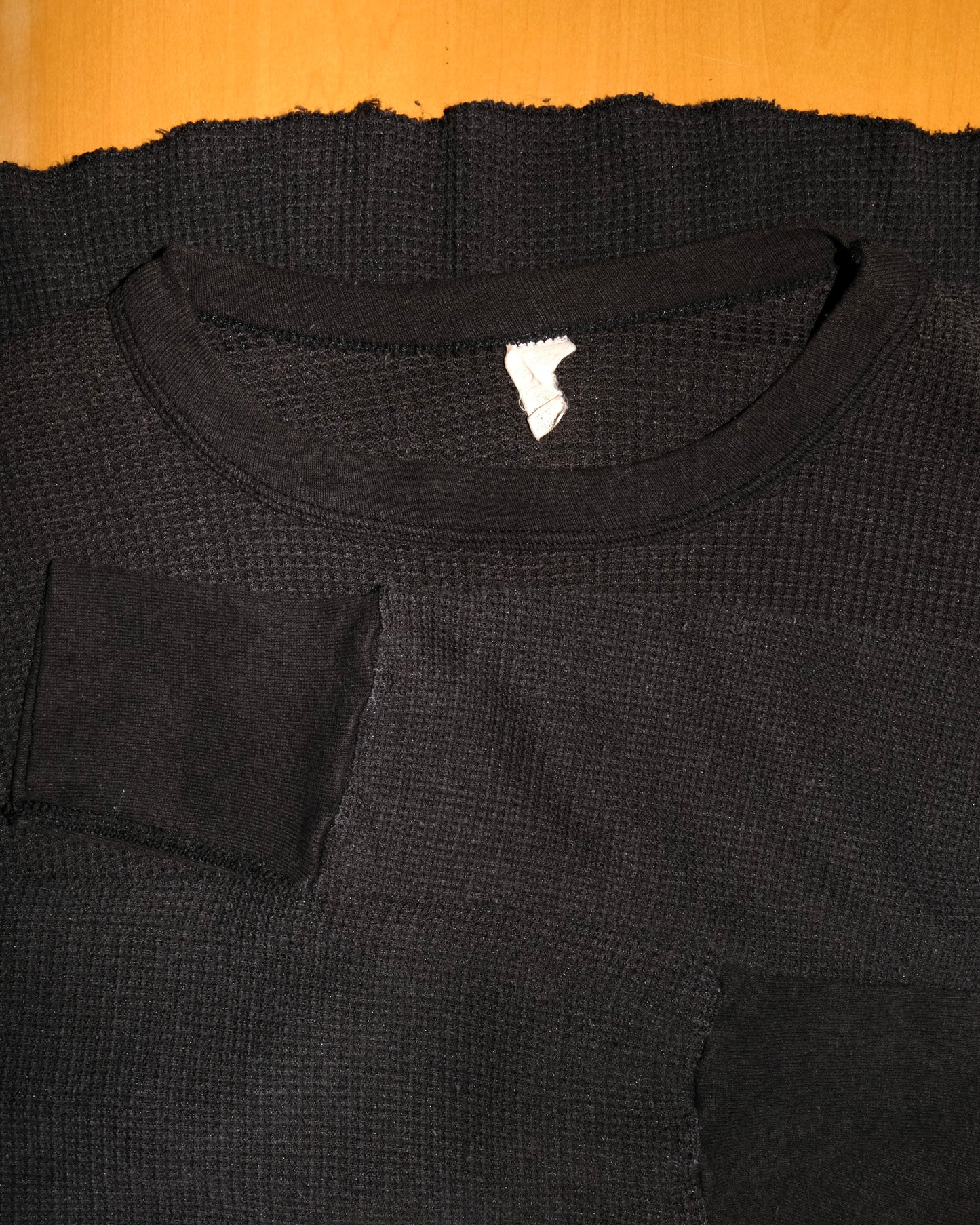 90s BLACK WAFFLE THERMAL UNDERSHIRT
