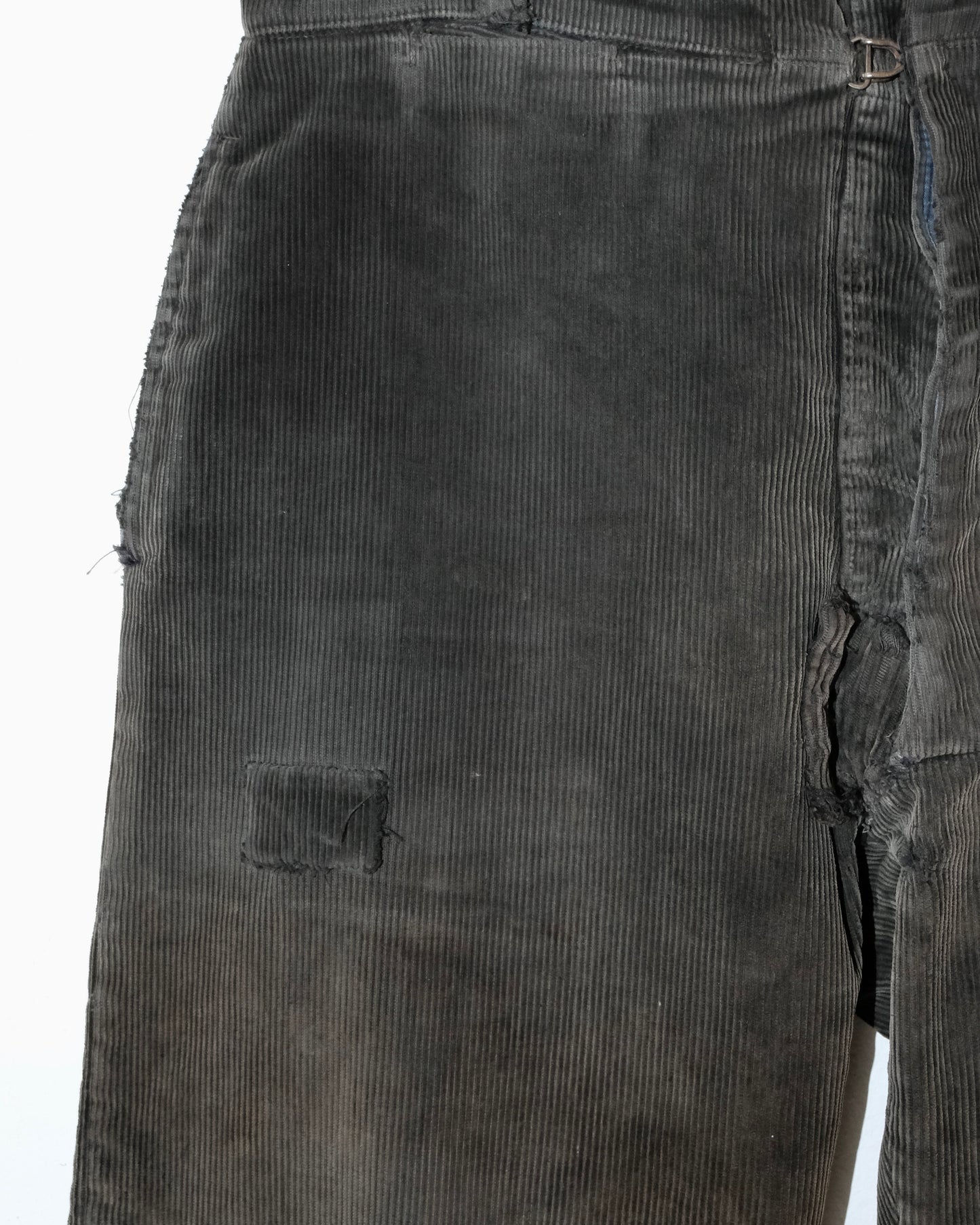 50s FRENCH CORDUROY BLACK FADED & PATCHES PANTS
