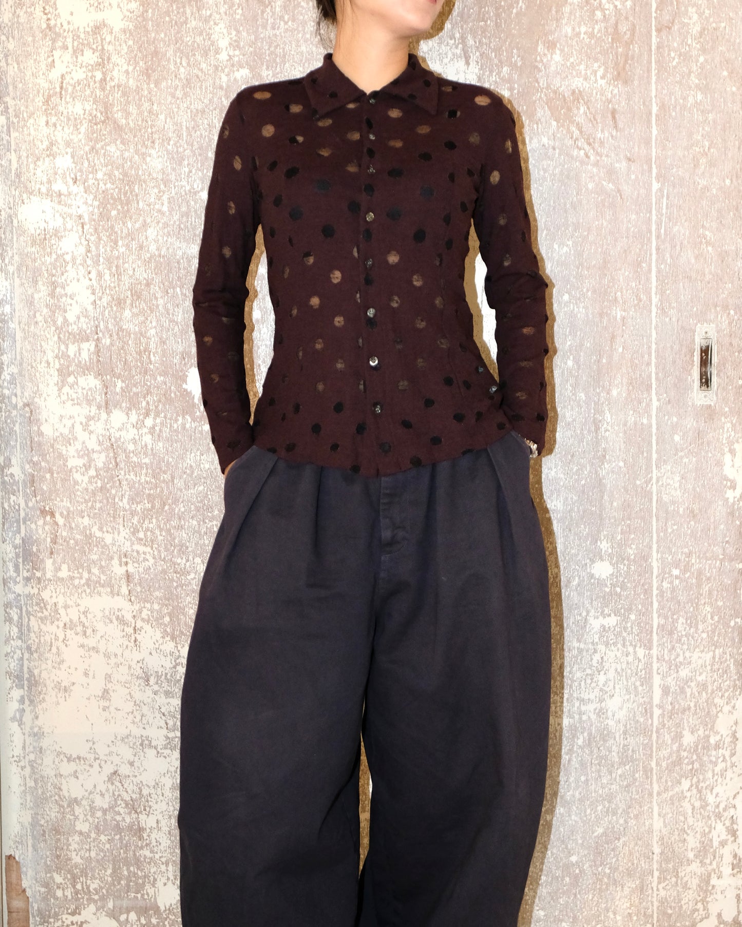 Comme des Garcons tricot AD1996 WOOL POLKADOT CARDIGAN