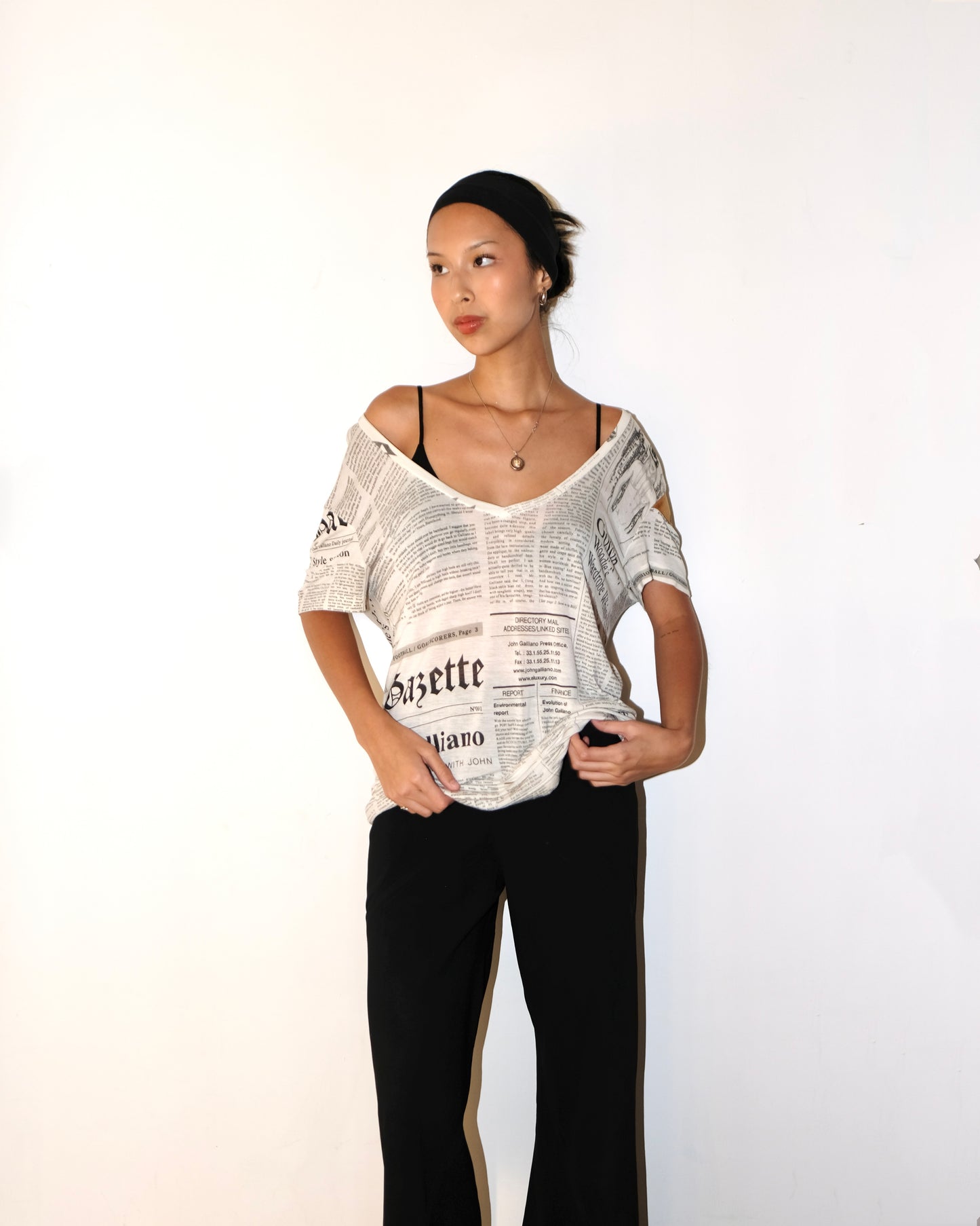 JOHN GALLIANO GAZETTE NEWSPAPER PRINTED TEE