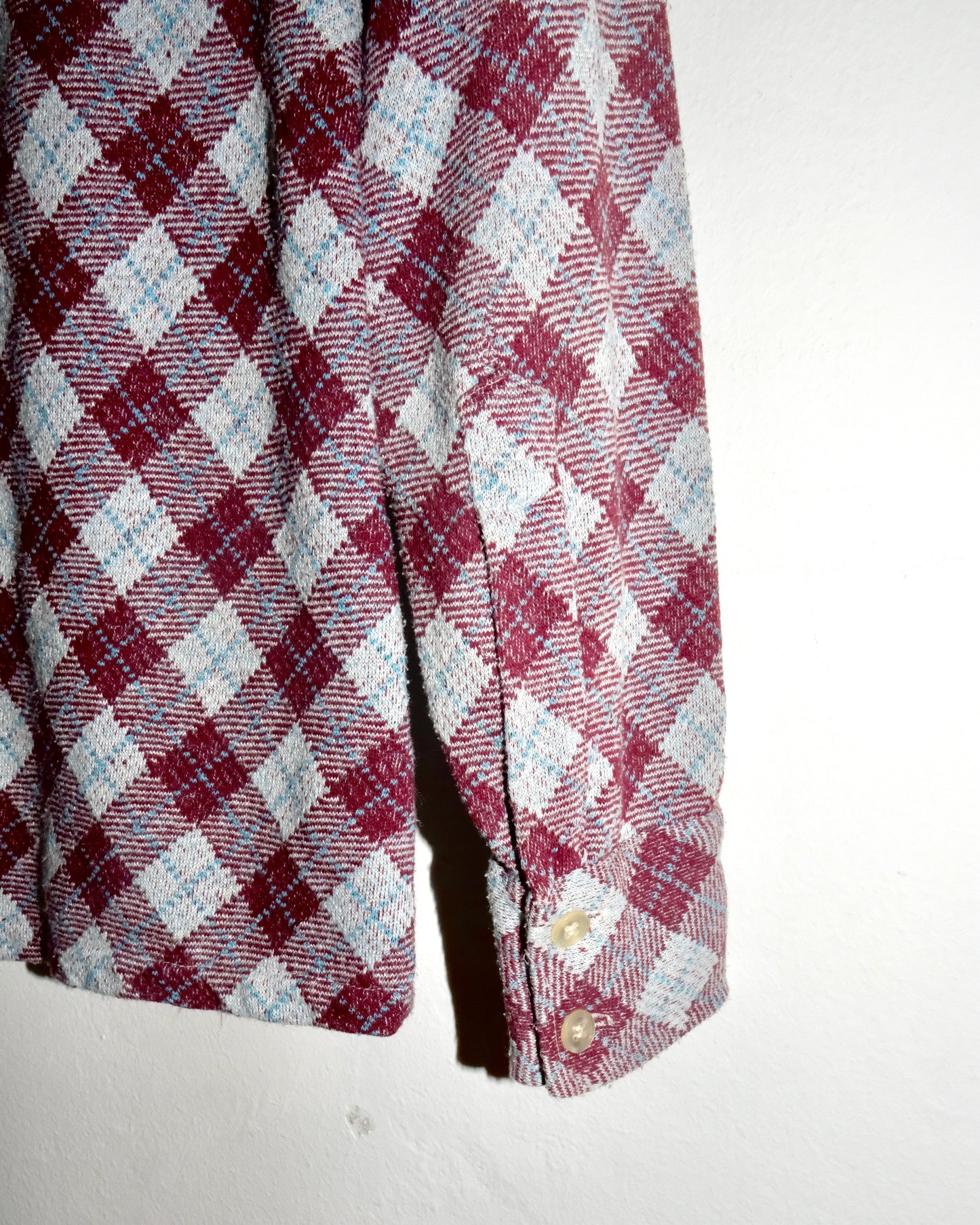 70s ENRO KNIT FLANNEL BUTTON UP SHIRT
