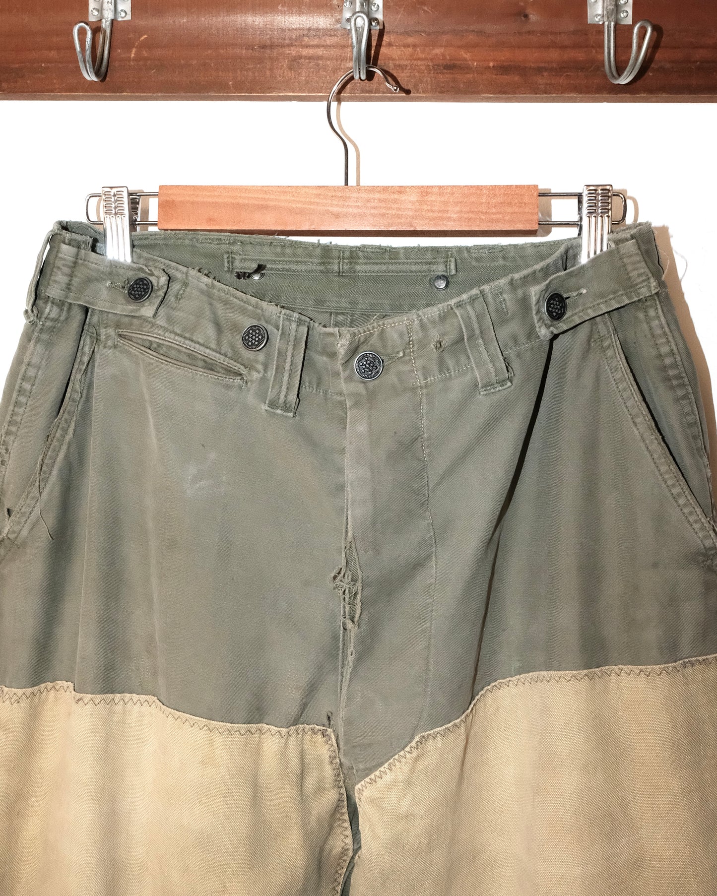 50s MILITARY WITH HUNTING REPAIRS BAKER PANTS
