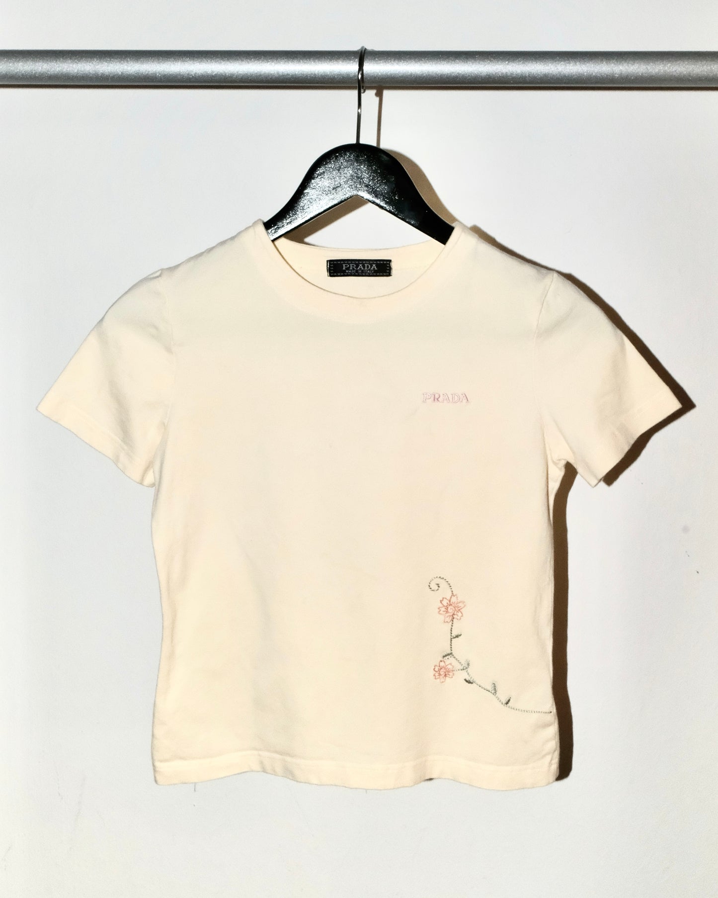 PRADA FLOWER EMBROIDERY TEE