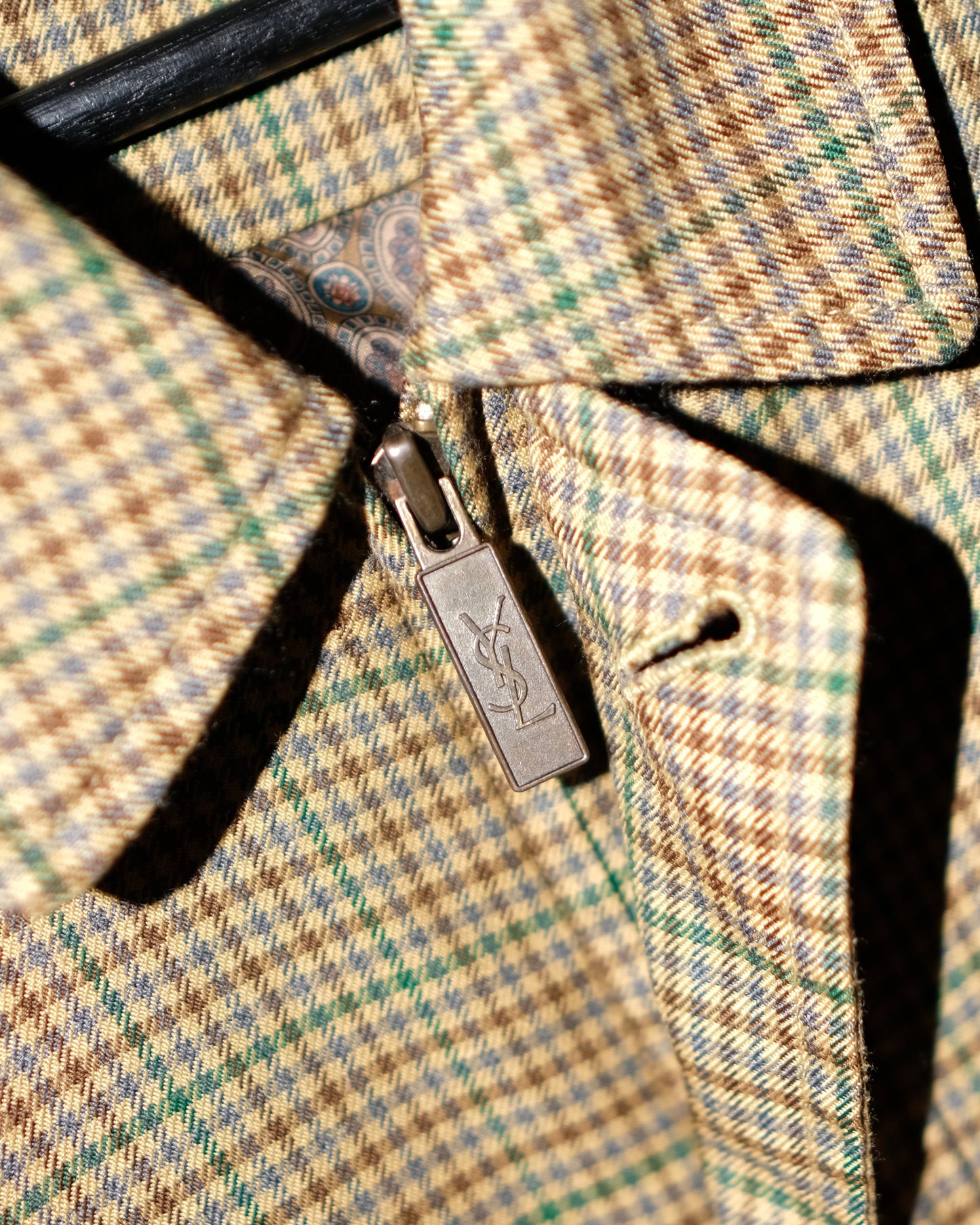 YVES SAINT LAURENT POUR HOMME HARRINGTON PLAID JACKET