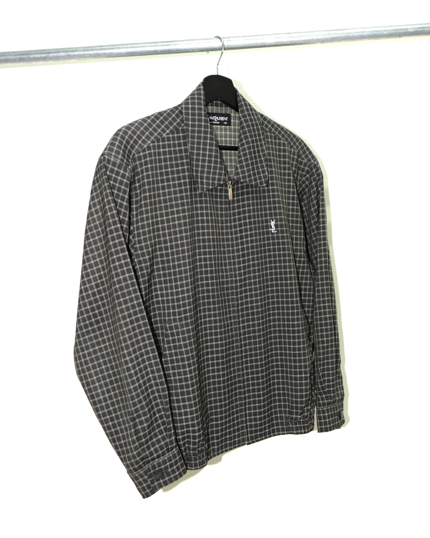 YVES SAINT LAURENT POUR HOMME BLACK GRID PLAID JACKET