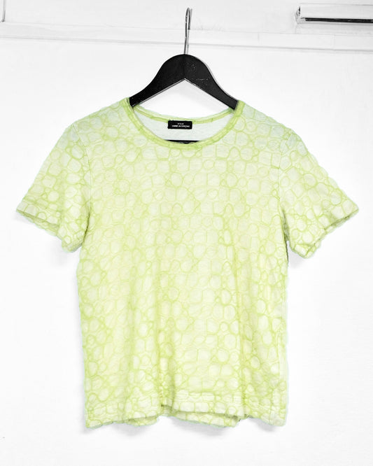 tricot COMME des GARCONS ALL-OVER LACE PRINTED CUT & SEW NEON TEE