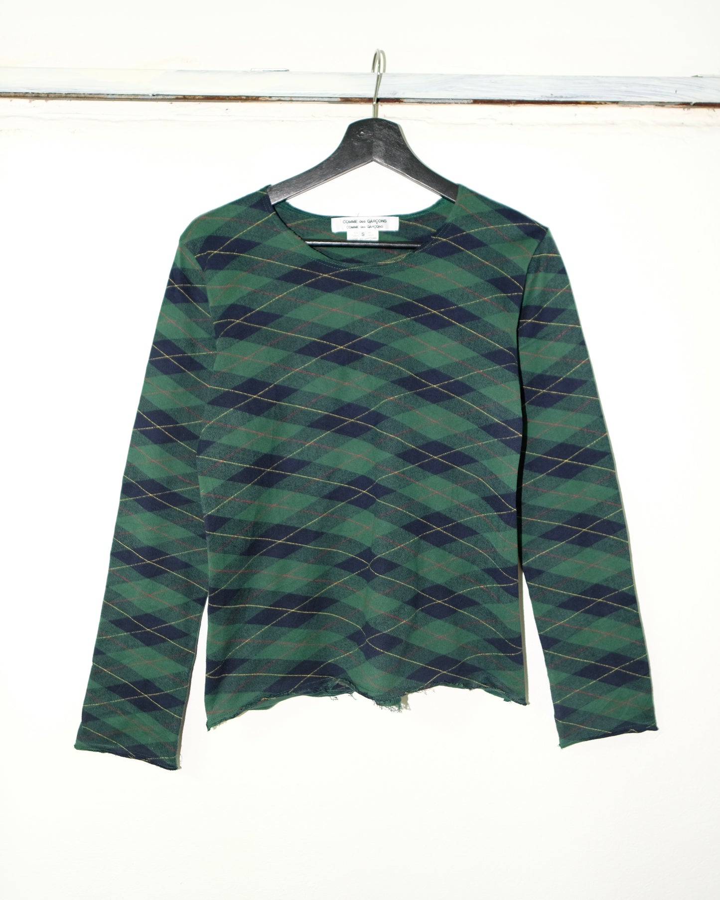 Comme Des Garçons AD2010 GREEN TARTAN KNIT COTTON