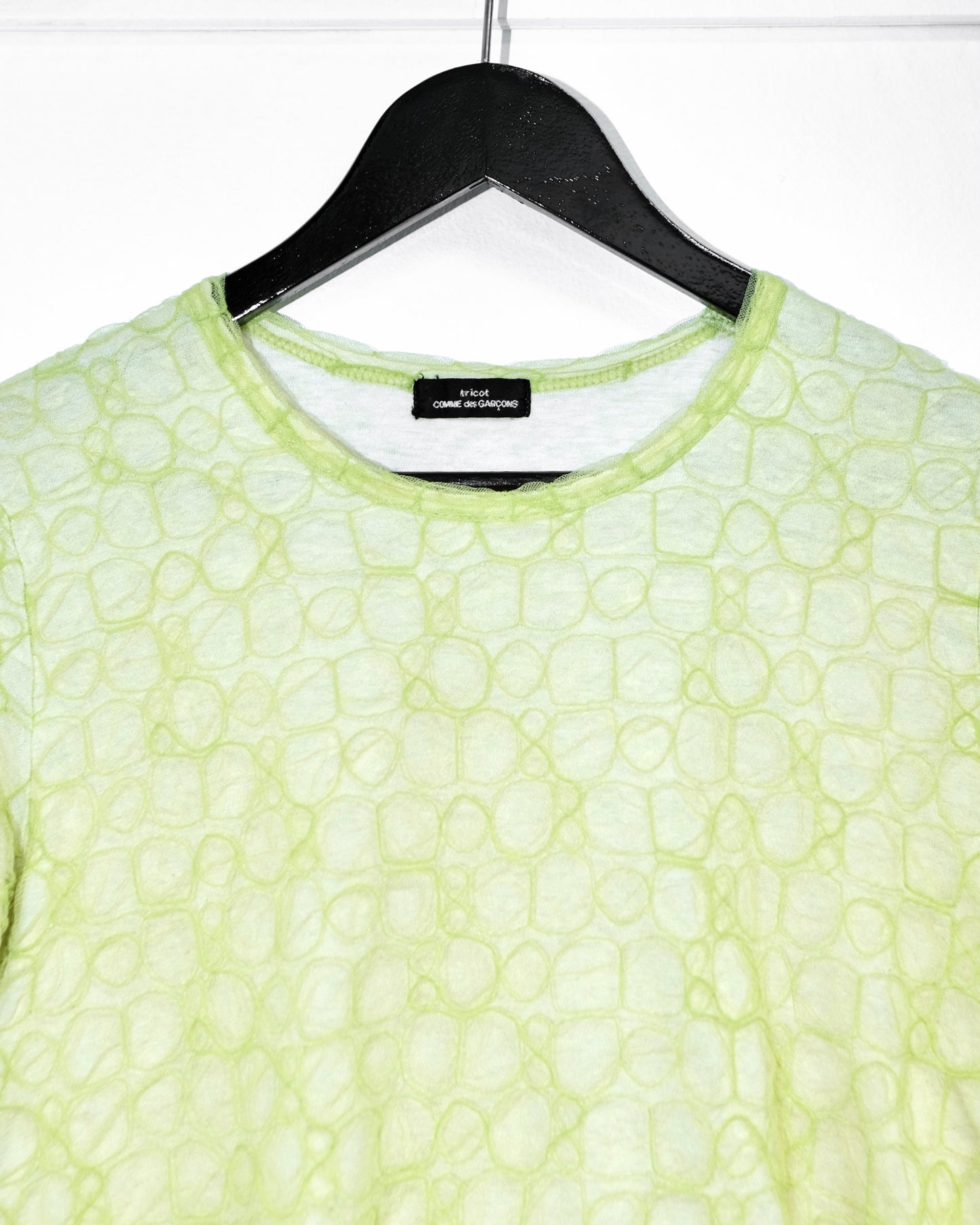 tricot COMME des GARCONS ALL-OVER LACE PRINTED CUT & SEW NEON TEE
