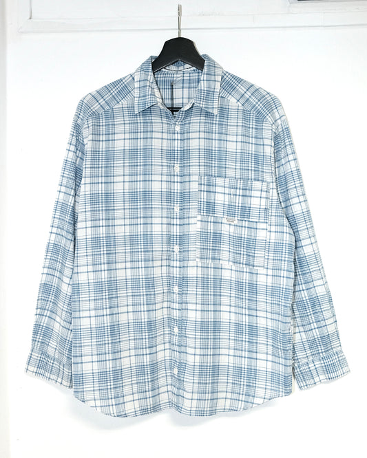 MADEMOISELLE NON NON SPORT PLAID BLUE SHIRT