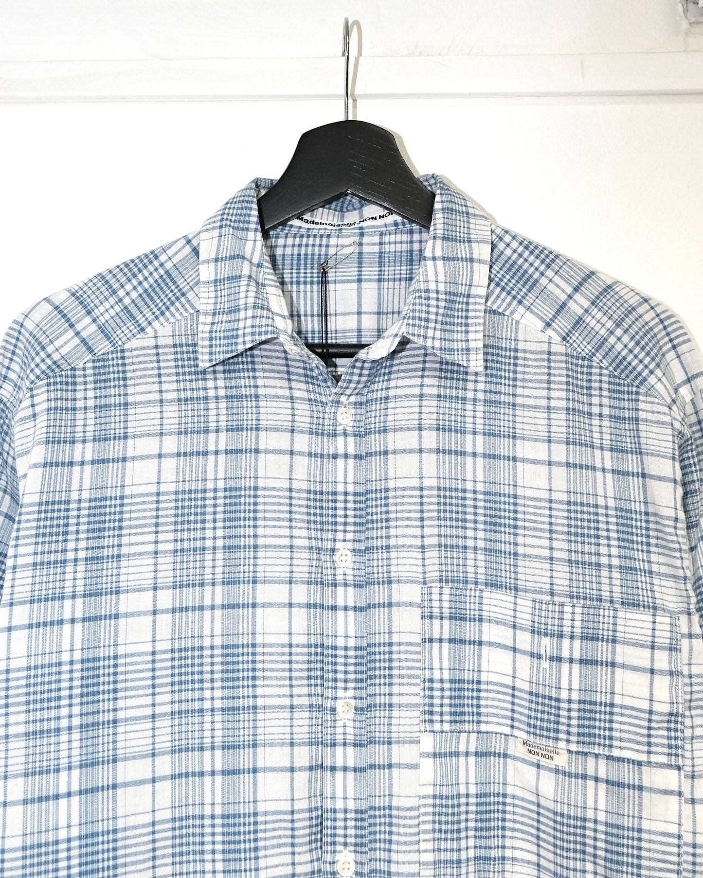 MADEMOISELLE NON NON SPORT PLAID BLUE SHIRT