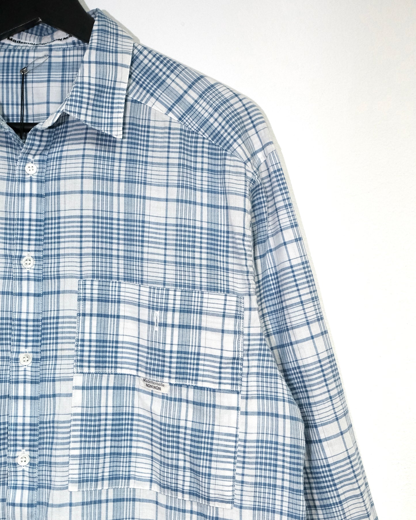 MADEMOISELLE NON NON SPORT PLAID BLUE SHIRT