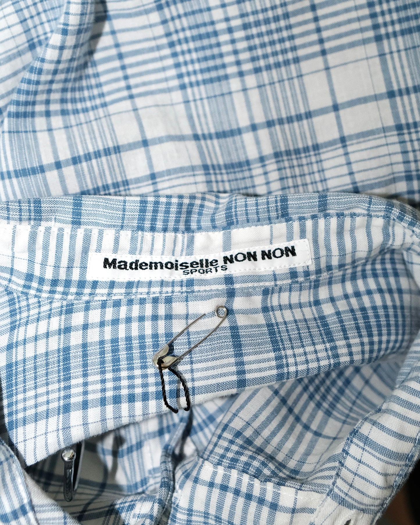 MADEMOISELLE NON NON SPORT PLAID BLUE SHIRT