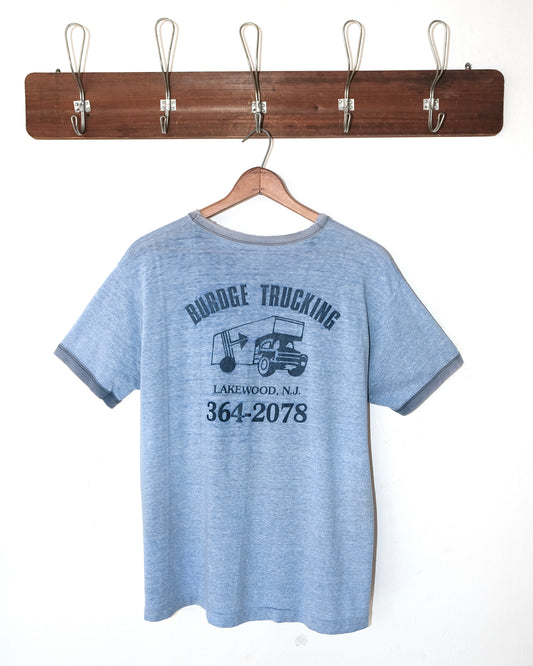 80s BURDGE TRUCKER FADED & DISTRESSED RINGER TEE