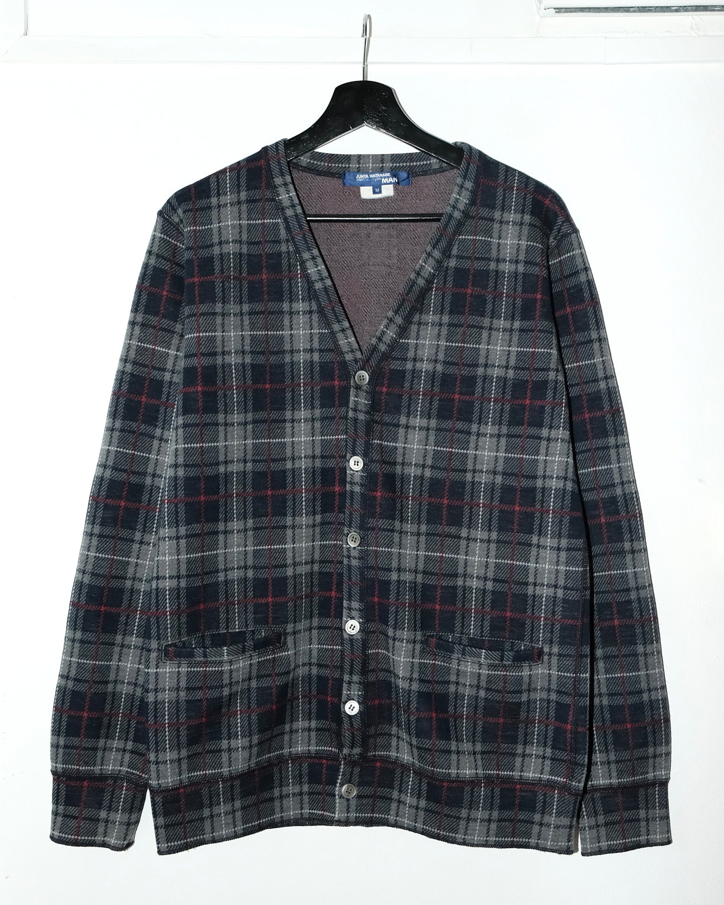JUNYA WATANABE MAN COMME des GARCONS PLAID KNIT CARDIGAN